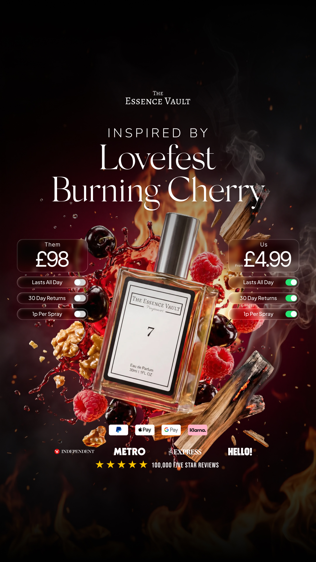The Essence Vault Facebook ad from Feb 23, 2026
