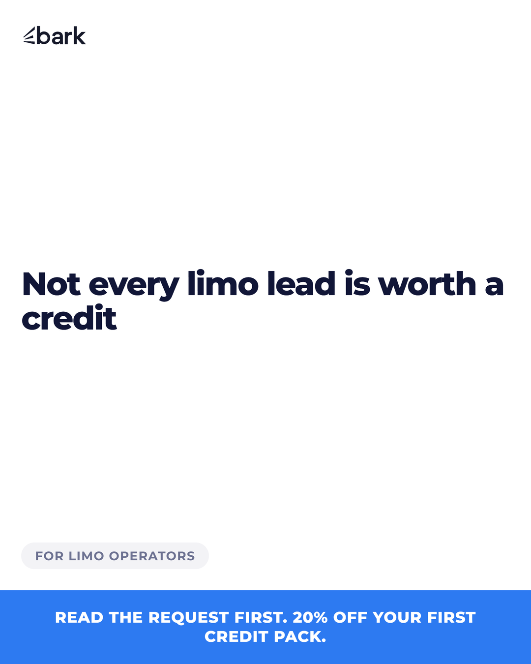 Bark.com Business Facebook ad: 20% off your first credit pack