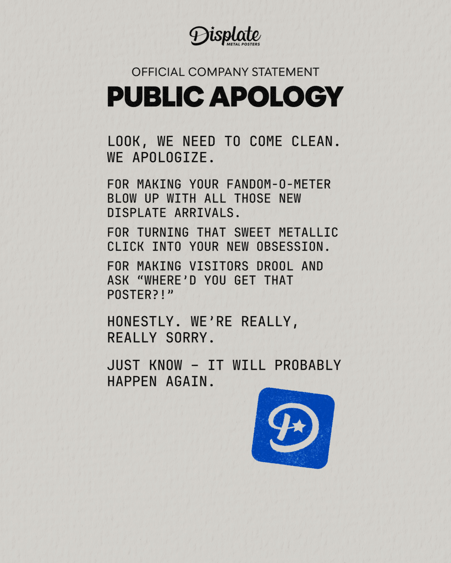 Displate Facebook ad