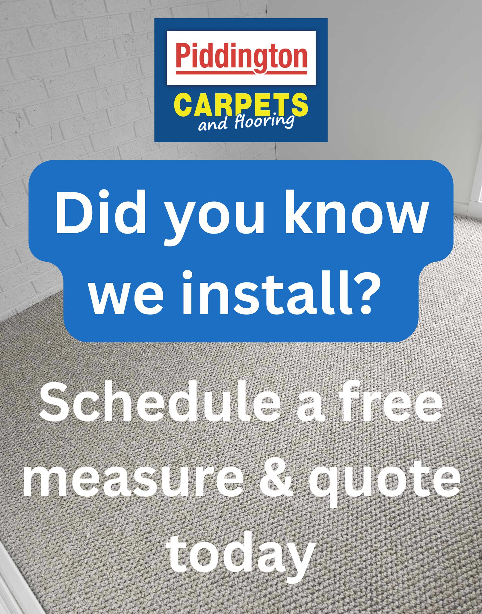 Piddington Carpets & Flooring Facebook ad: ONE STORE. EVERY FLOOR.