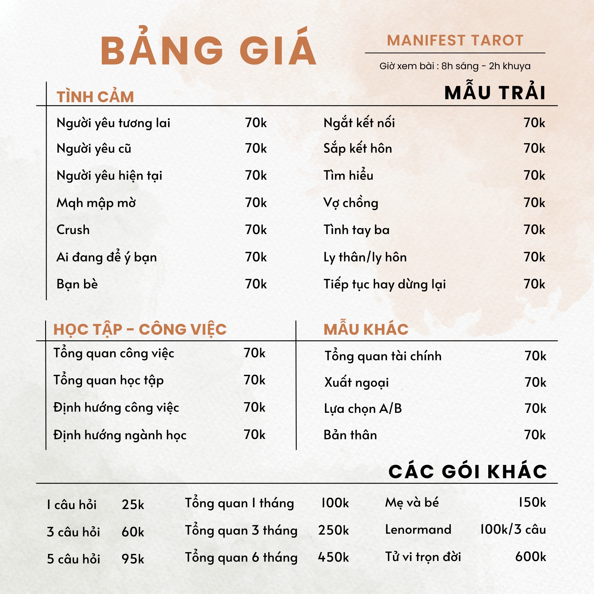 Manifest Tarot Facebook ad: Tâm sự được thấu hiểu.
