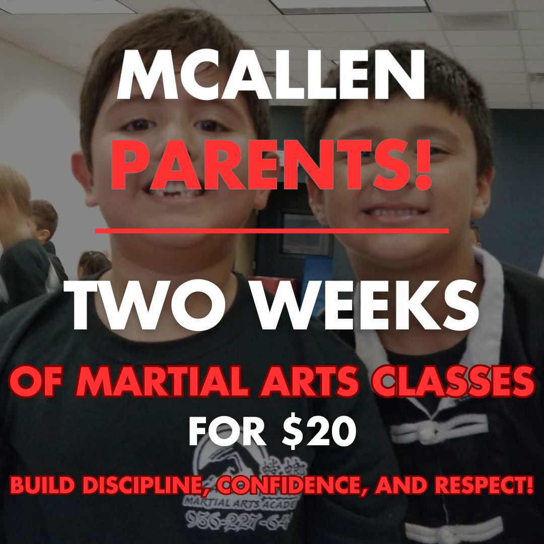 McAllen Family Martial Arts Academy Facebook ad: TWO WEEKS FOR $20
