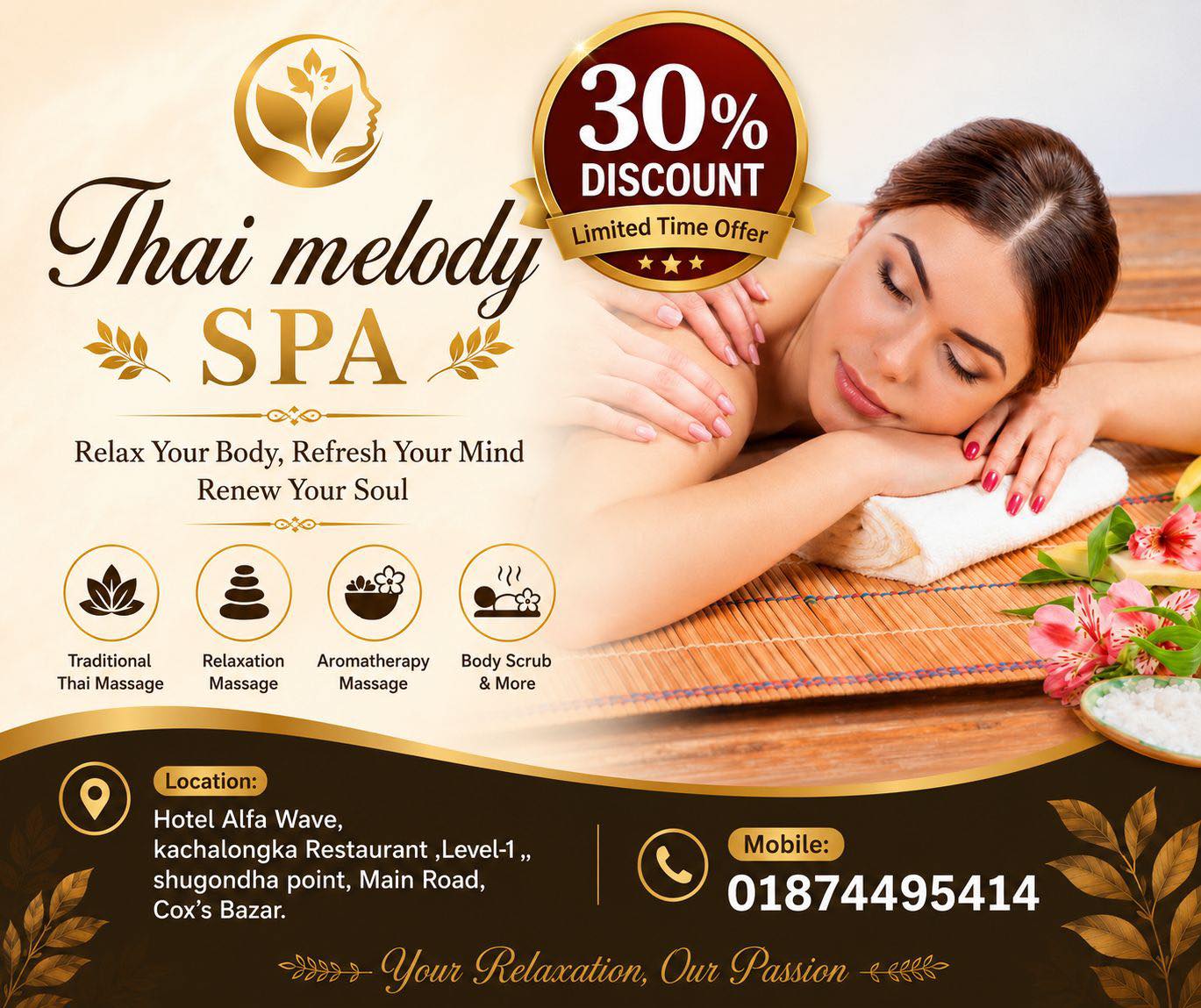 Thai Melody Spa Facebook ad: ৩৫ % ছাড়!