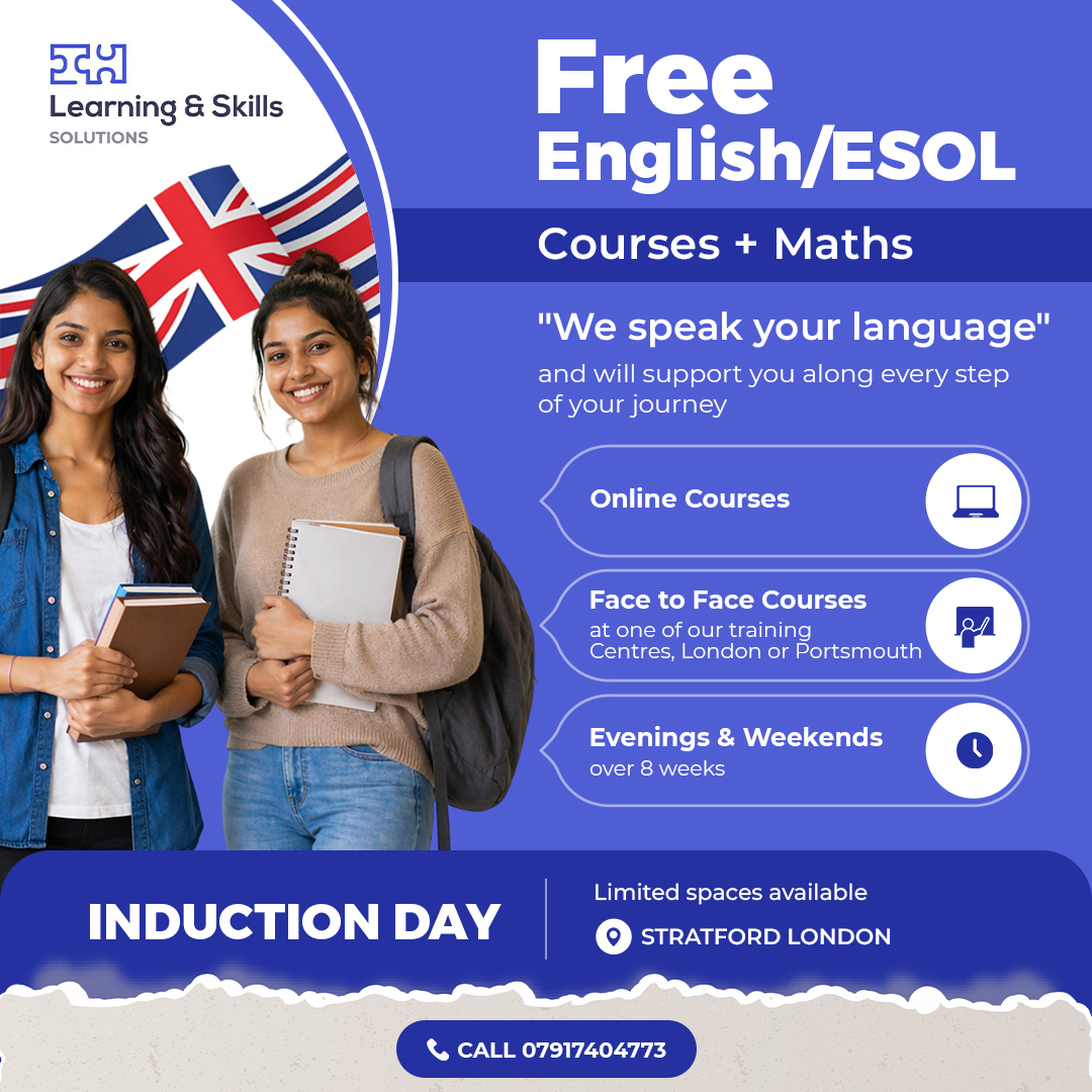 Learning & Skills Solutions Ltd Facebook ad: Free English/ESOL Courses + Maths