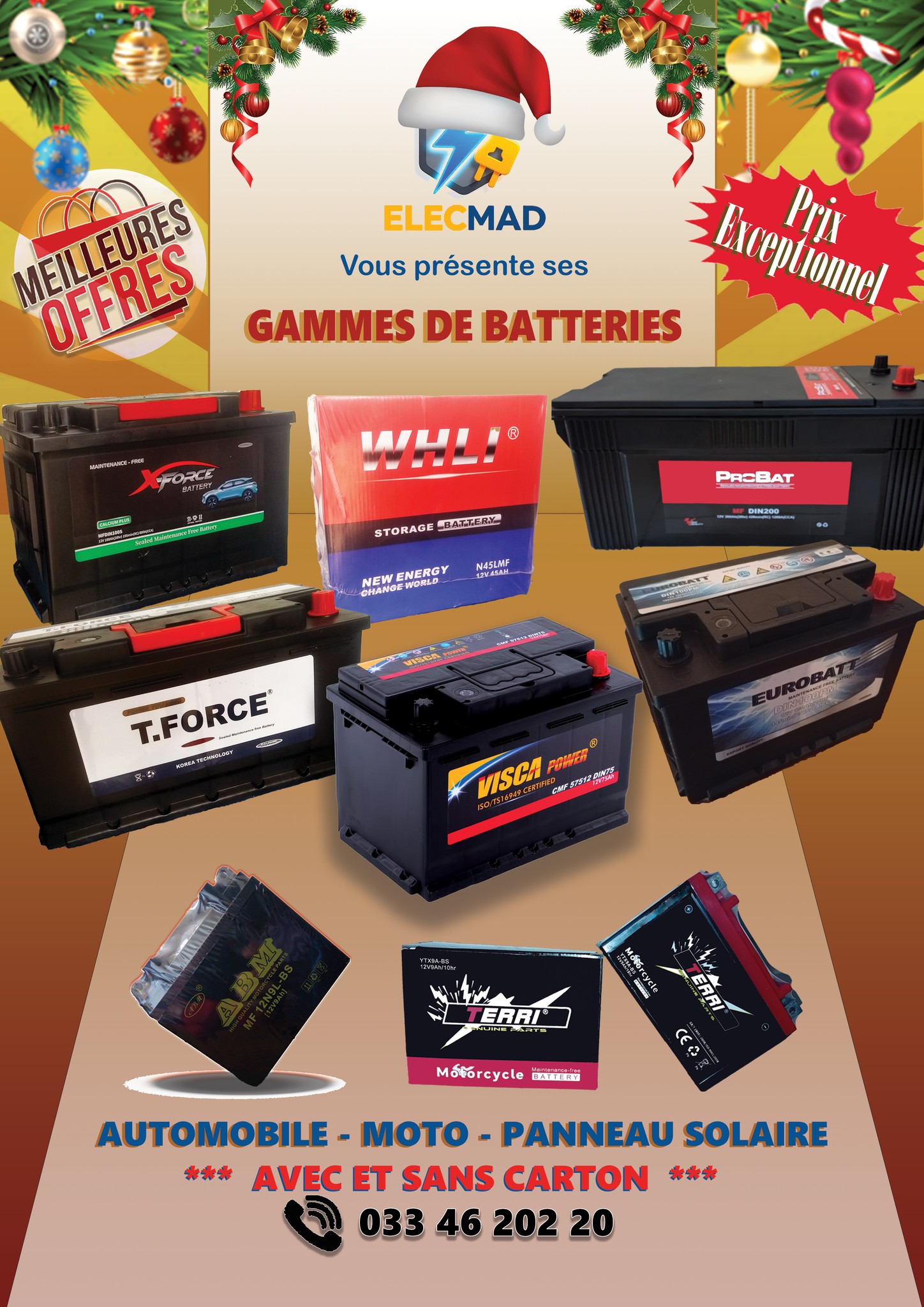 Elecmad Facebook ad: BATTERIE DE MARQUE EN