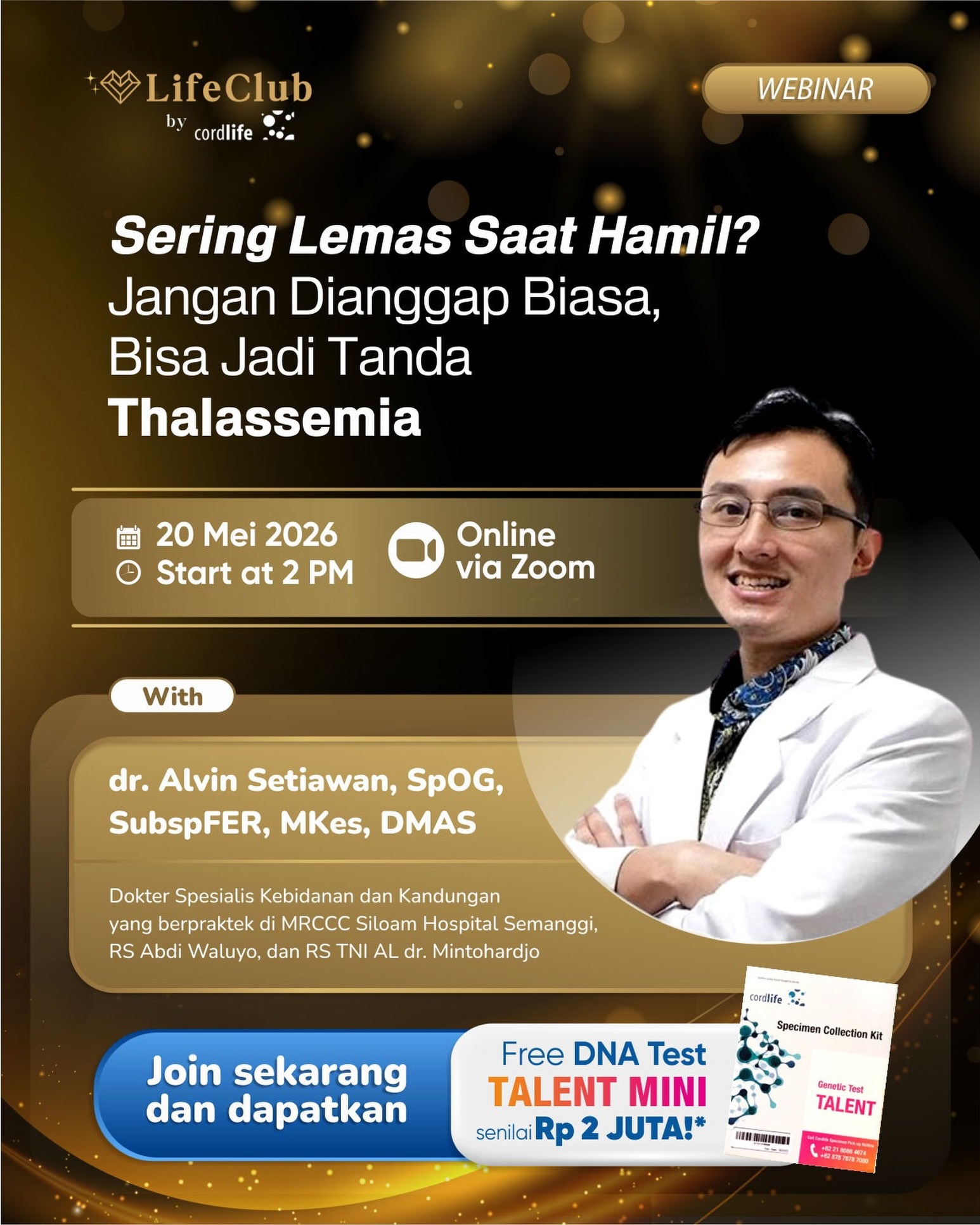 PT Cordlife Persada Facebook ad: Lemas Saat Hamil? Kenali Tanda Thalassemia Sejak Dini!