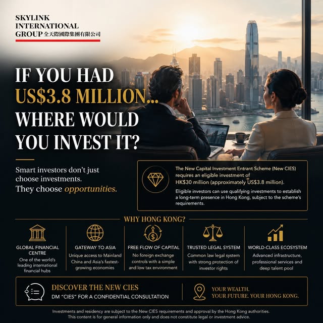 Skylink International Group Limited Facebook ad: Invest in Hong Kong.