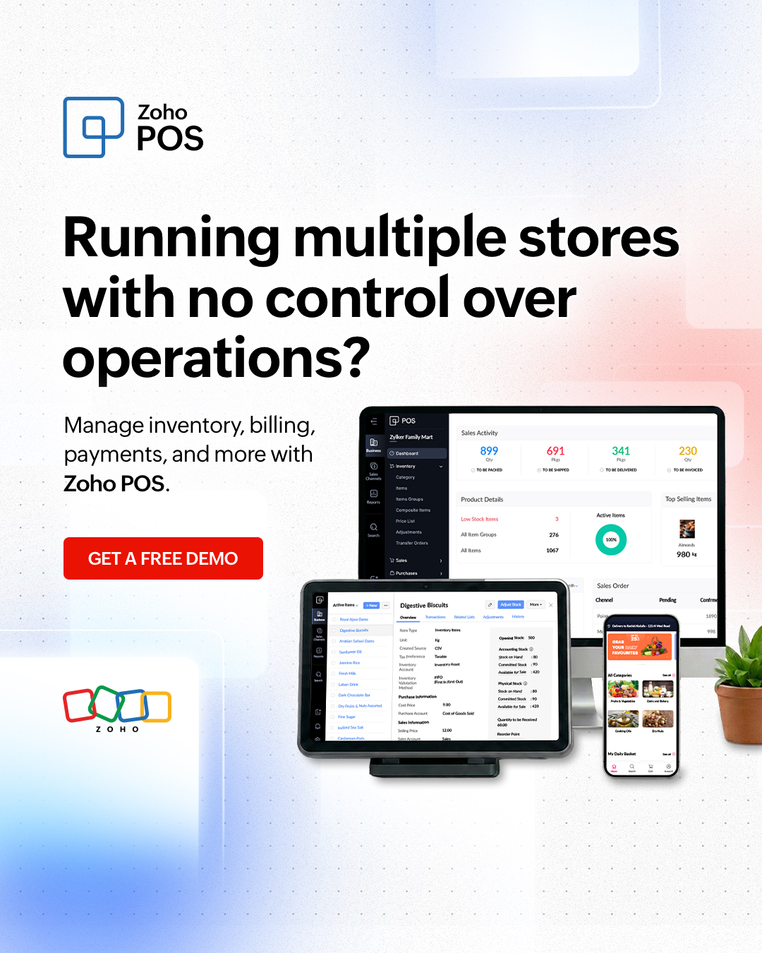 Zoho POS Facebook ad from Jun 12, 2026