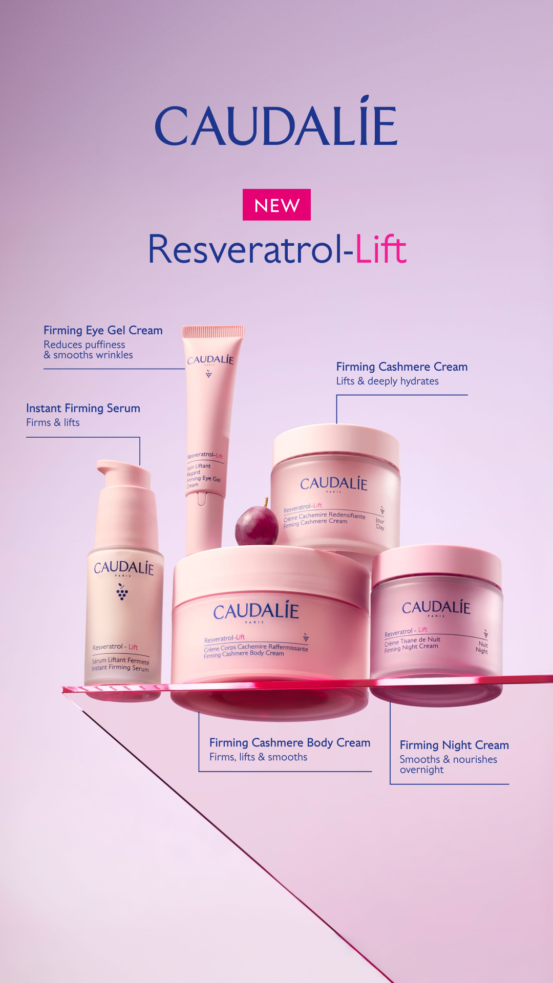 Caudalie Facebook ad: NEW Resveratrol-Lift Collection