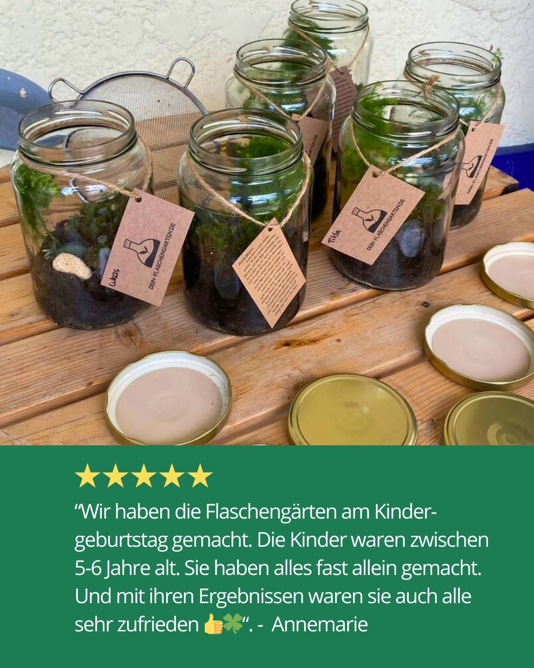 Dein-Flaschengarten.de Facebook ad: Kreativität und Spaß für Kinder!