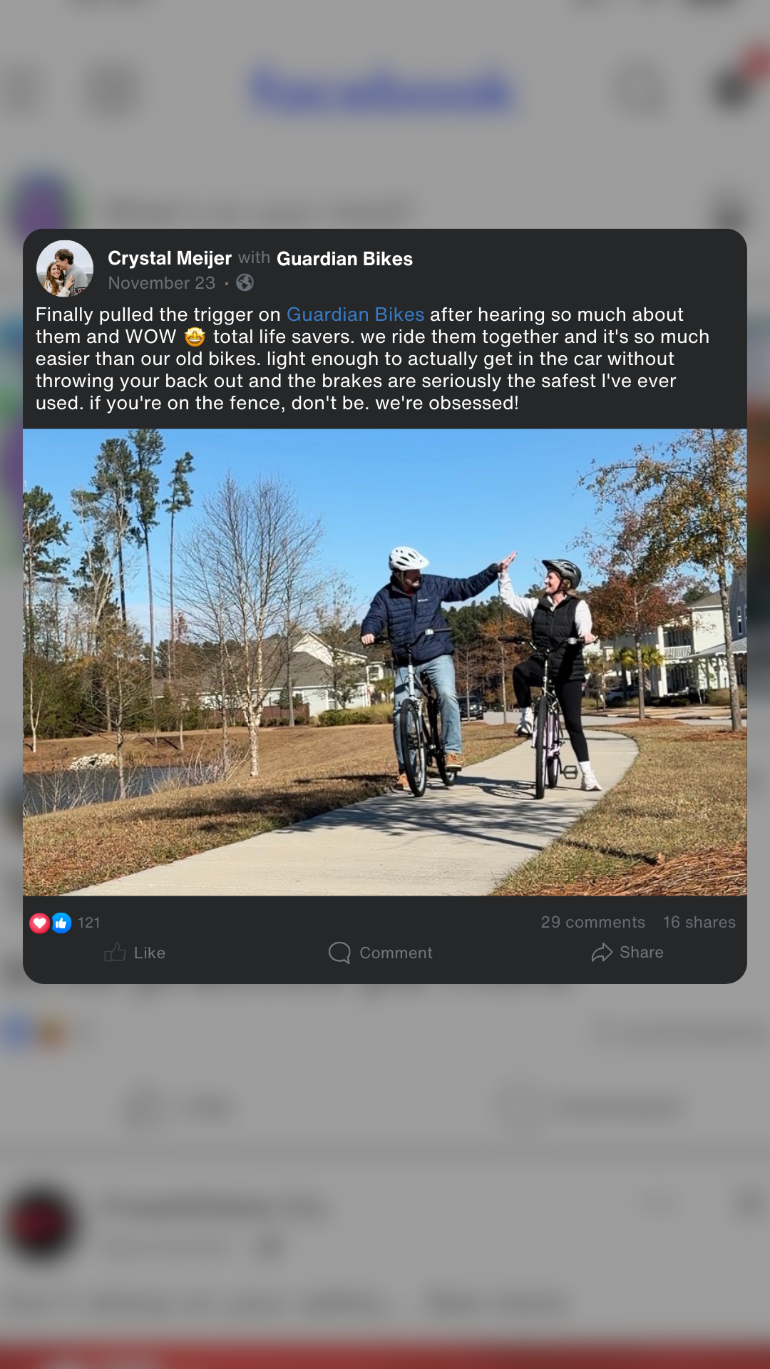 Guardian Bikes Facebook ad