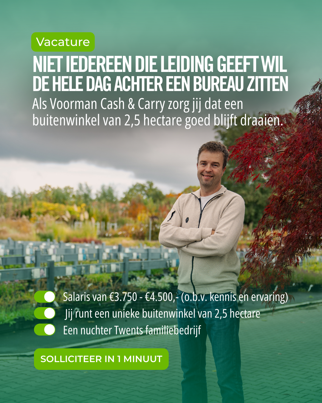 Menkehorst Kwekerijen Facebook ad: Solliciteer binnen 1 minuut