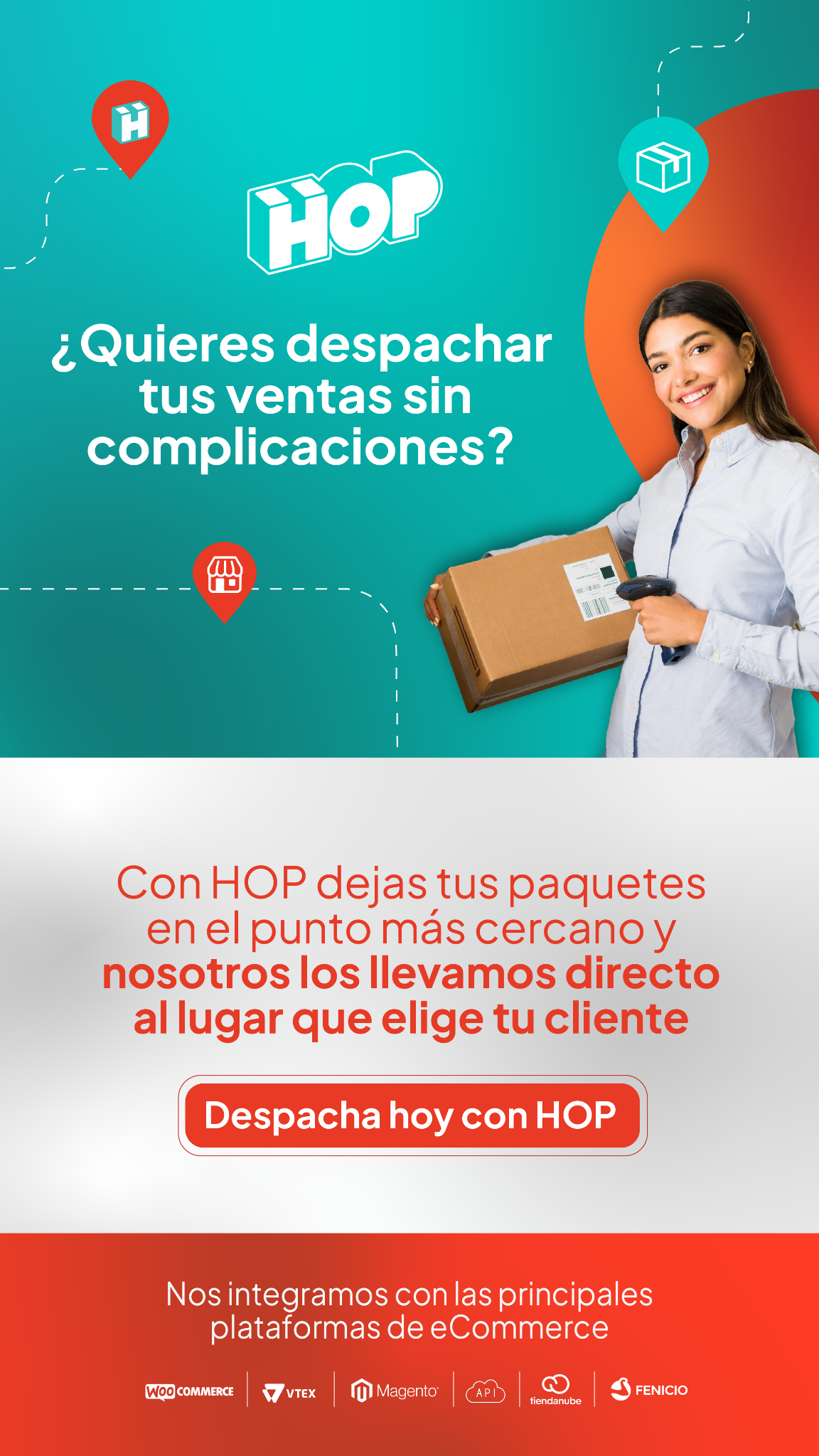 HOP Envíos Facebook ad from Oct 11, 2025
