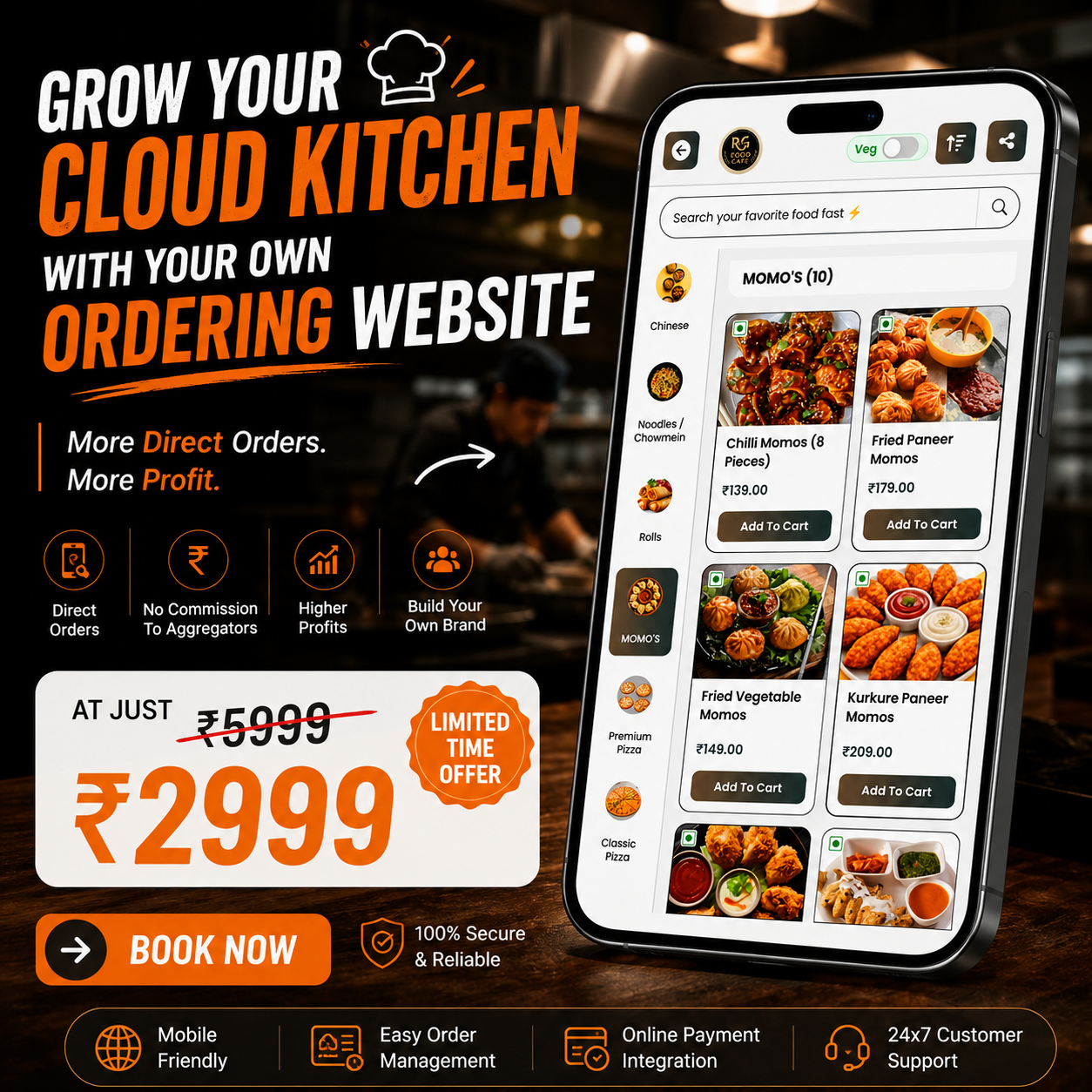 Restro Grow Facebook ad: Running a Cloud Kitchen?