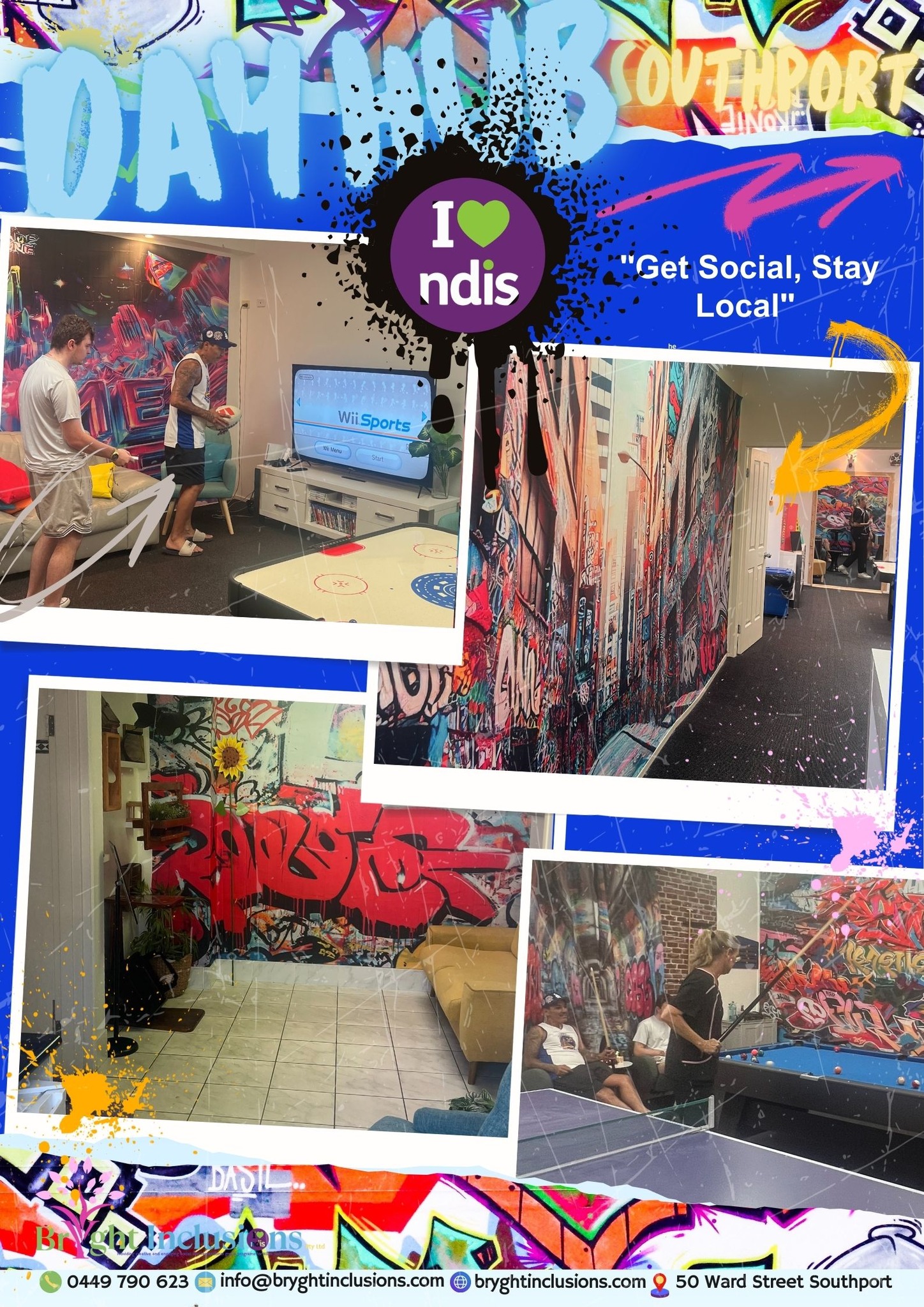 Bryght Inclusions NDIS Social Groups Facebook ad: GET SOCIAL, STAY LOCAL - IMMEDIATE CAPACITY AVAILABLE!