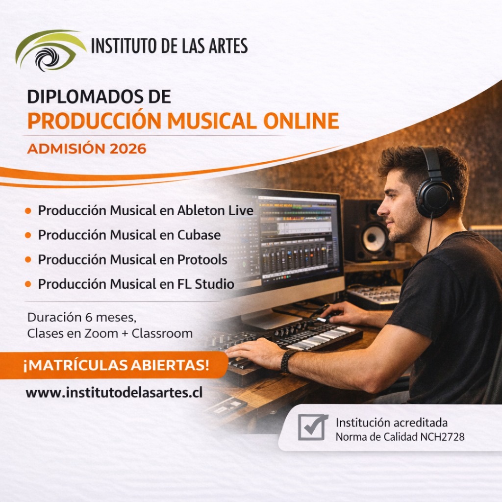 Instituto de las Artes de Chile Facebook ad: Domina la Producción Musical: Especialízate en tu DAW…