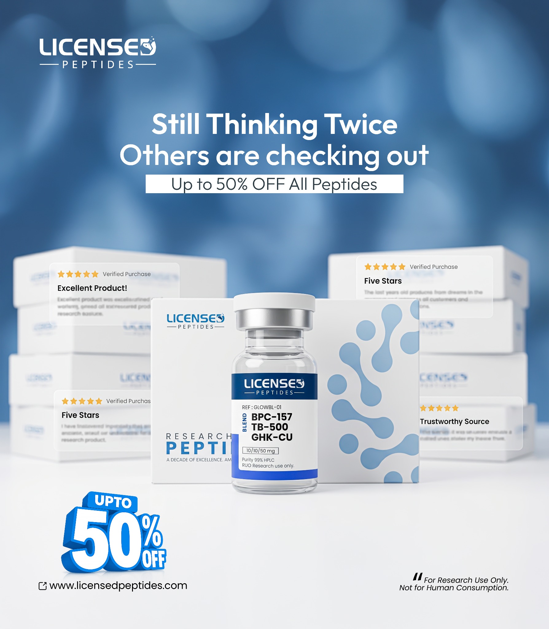 LicensedPeptides.com Facebook ad