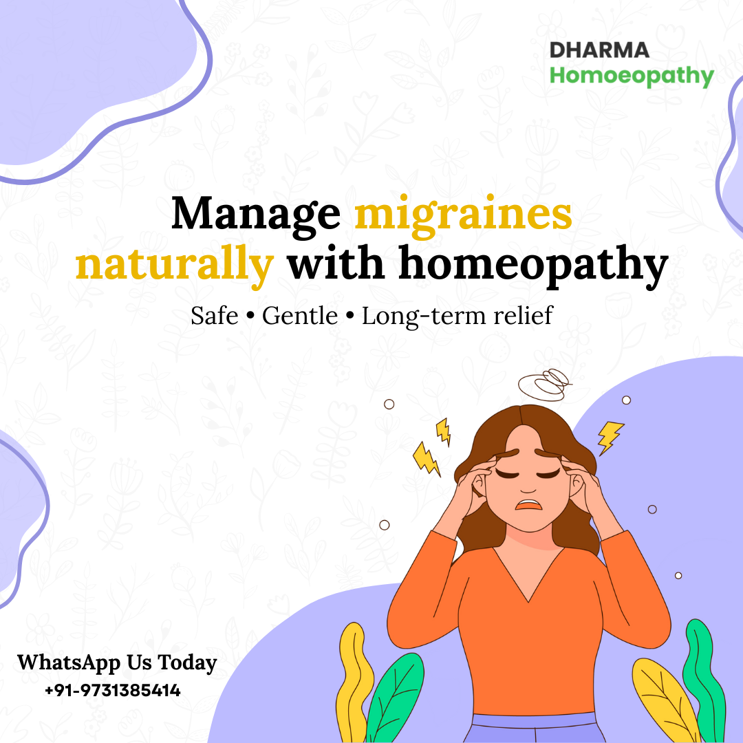 Dharma Homoeopathy Facebook ad: A Gentler Way to Manage Migraine
