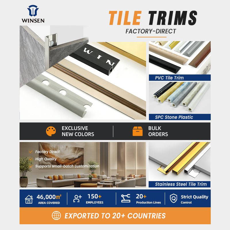 Winsen Tiletrim Facebook ad: Premium Tile Trims with Factory-Level Quality