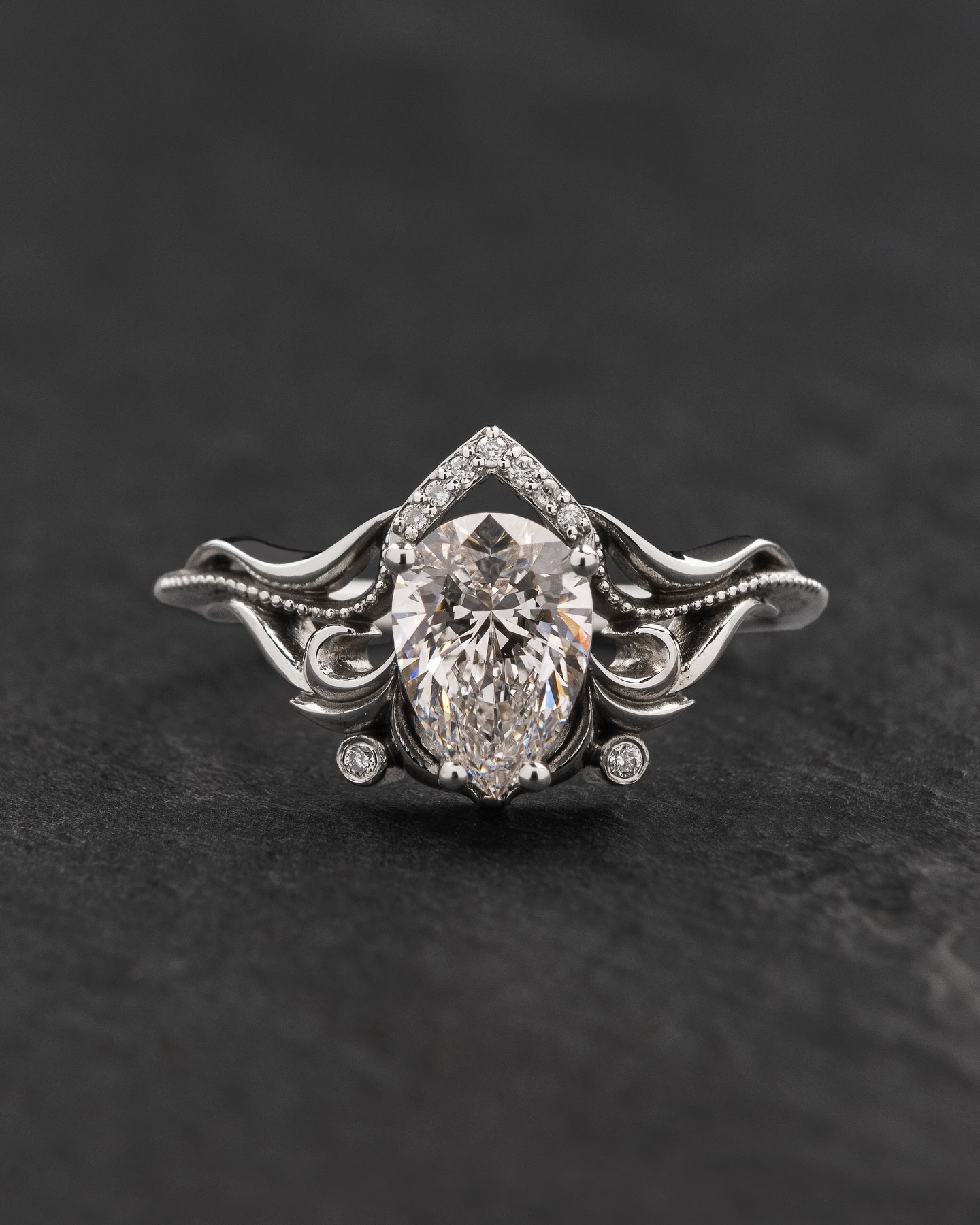 Eden Garden Jewelry Facebook ad: A selection of Art Nouveau inspired engagement rings…