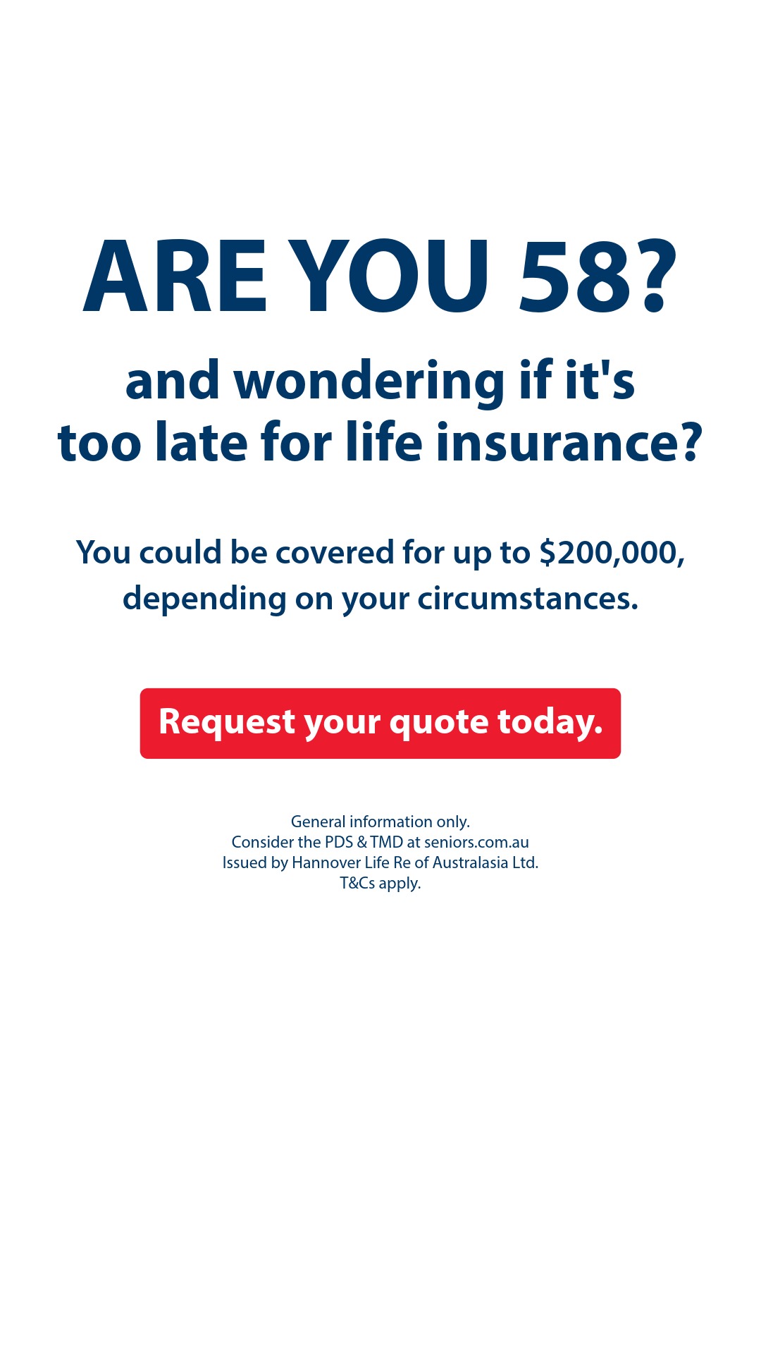 Australian Seniors Insurance Agency Facebook ad