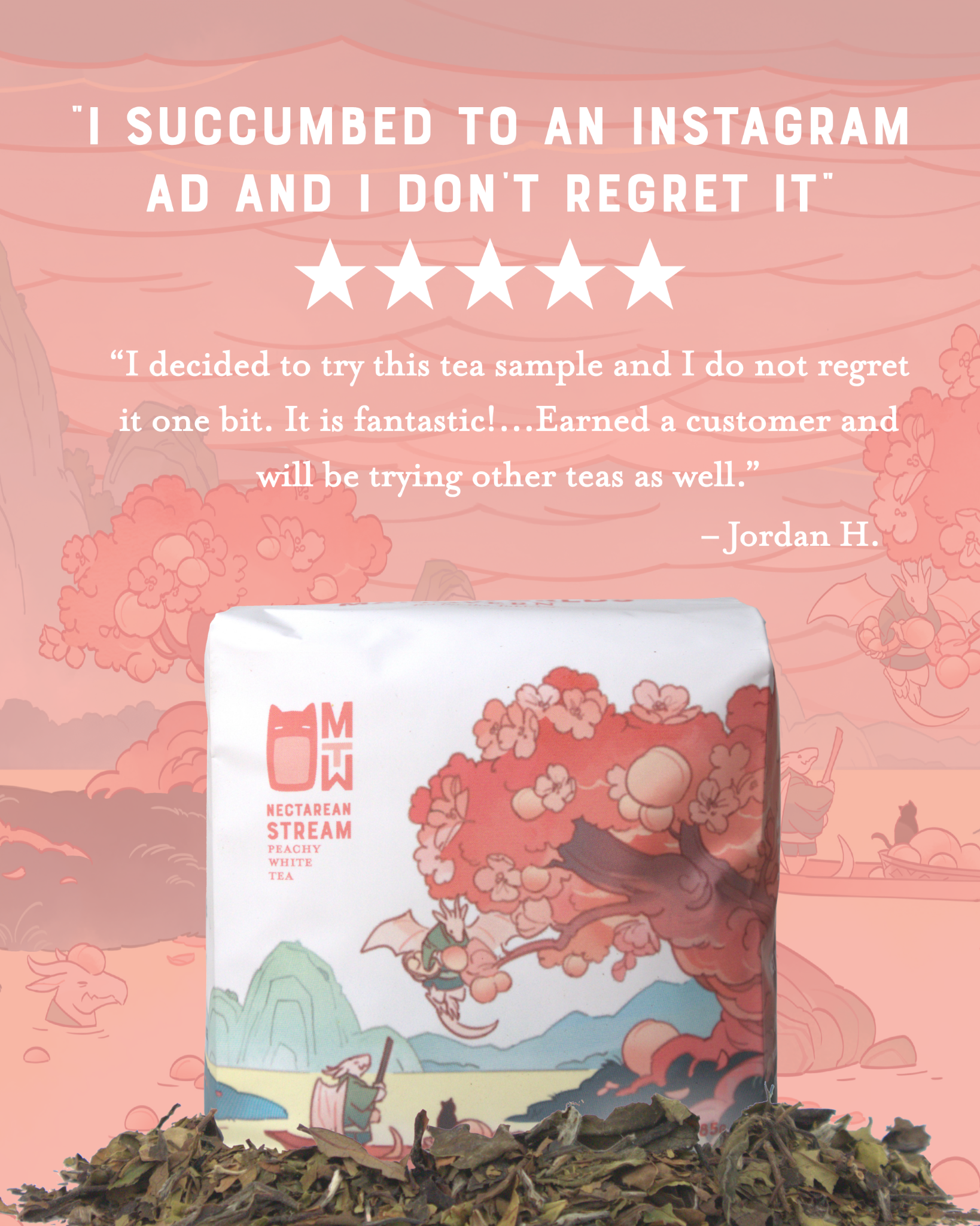 Many Worlds Tavern Facebook ad: High quality, loose leaf tea to help transport…
