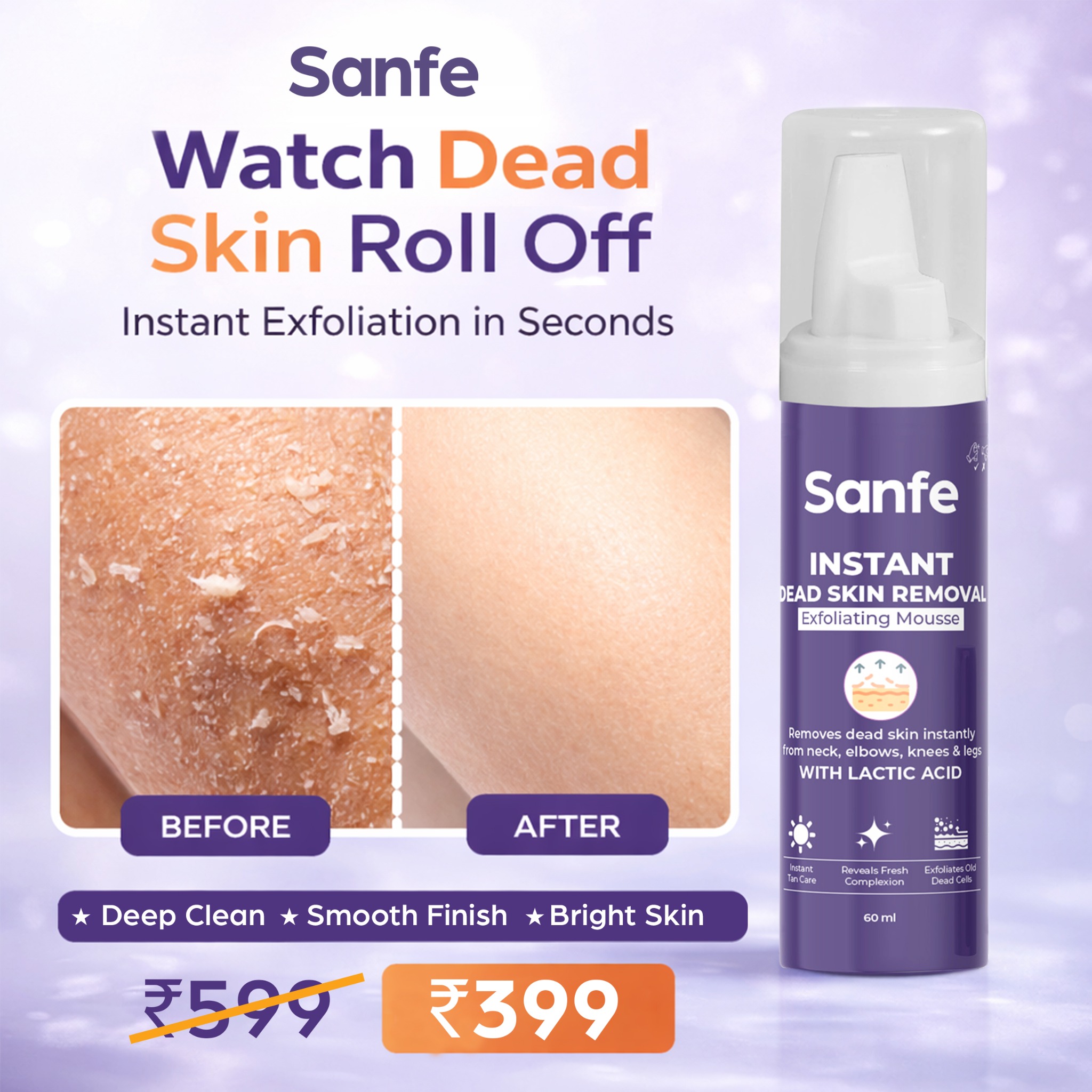 SanfeFanpage Facebook ad: Still dealing with dull, flaky skin?