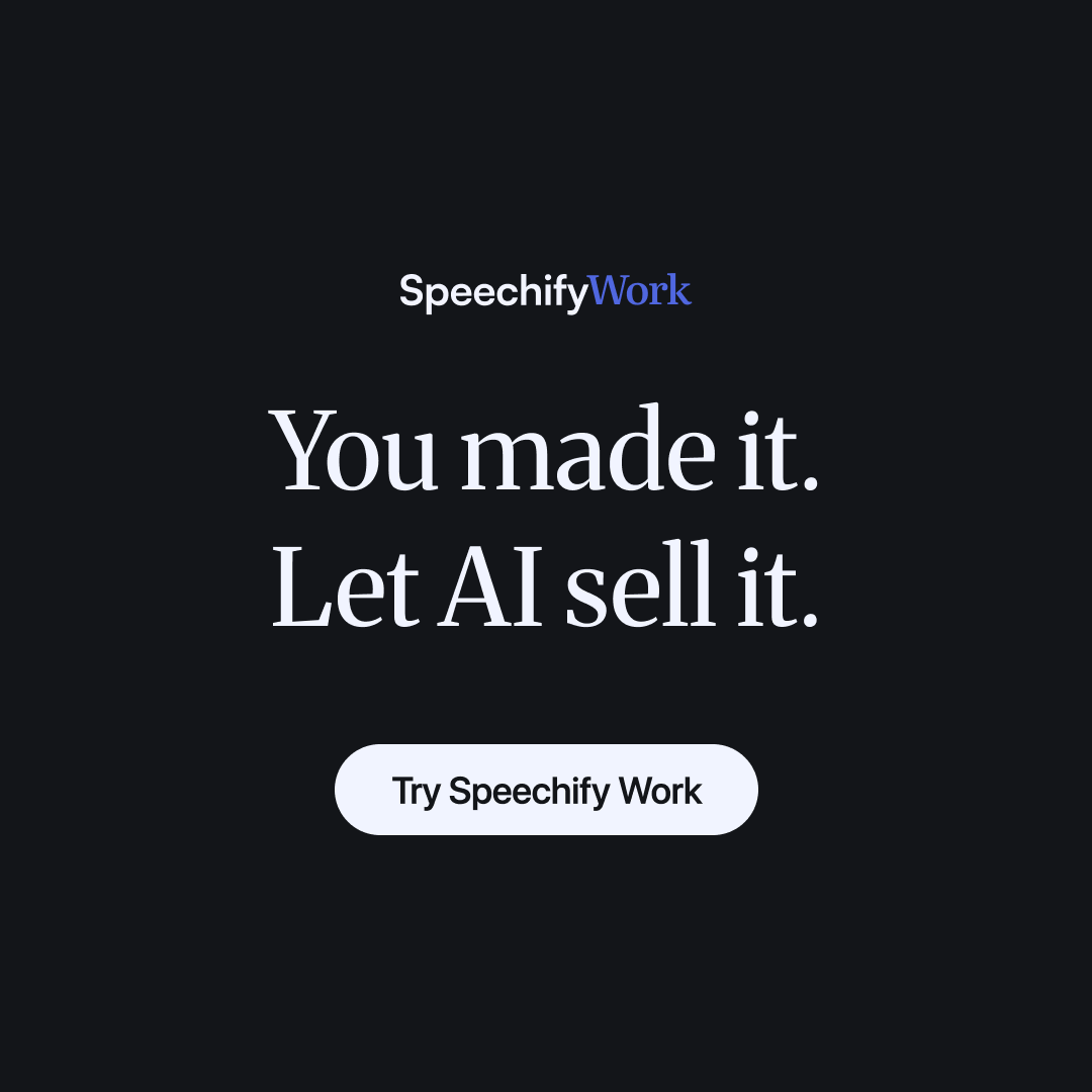 Speechify Facebook ad