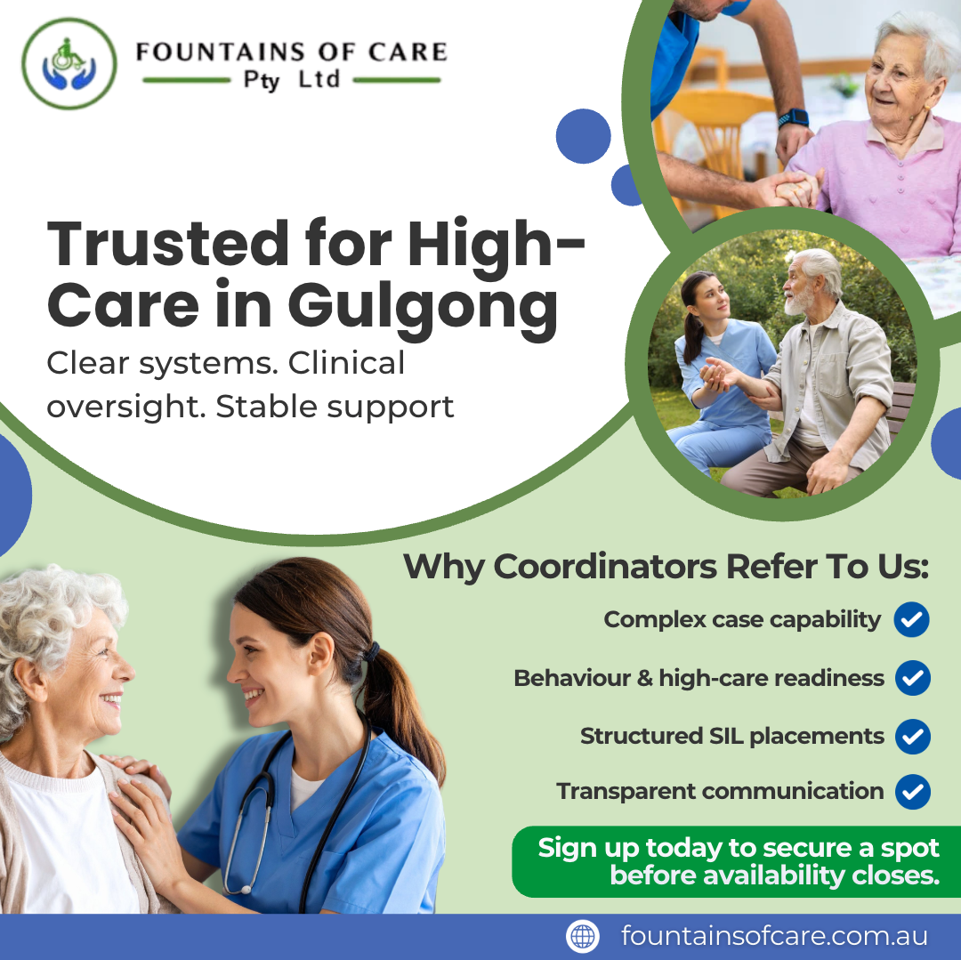 Fountains of Care Facebook ad: Gulgong Has a Care Gap. We’re Filling It