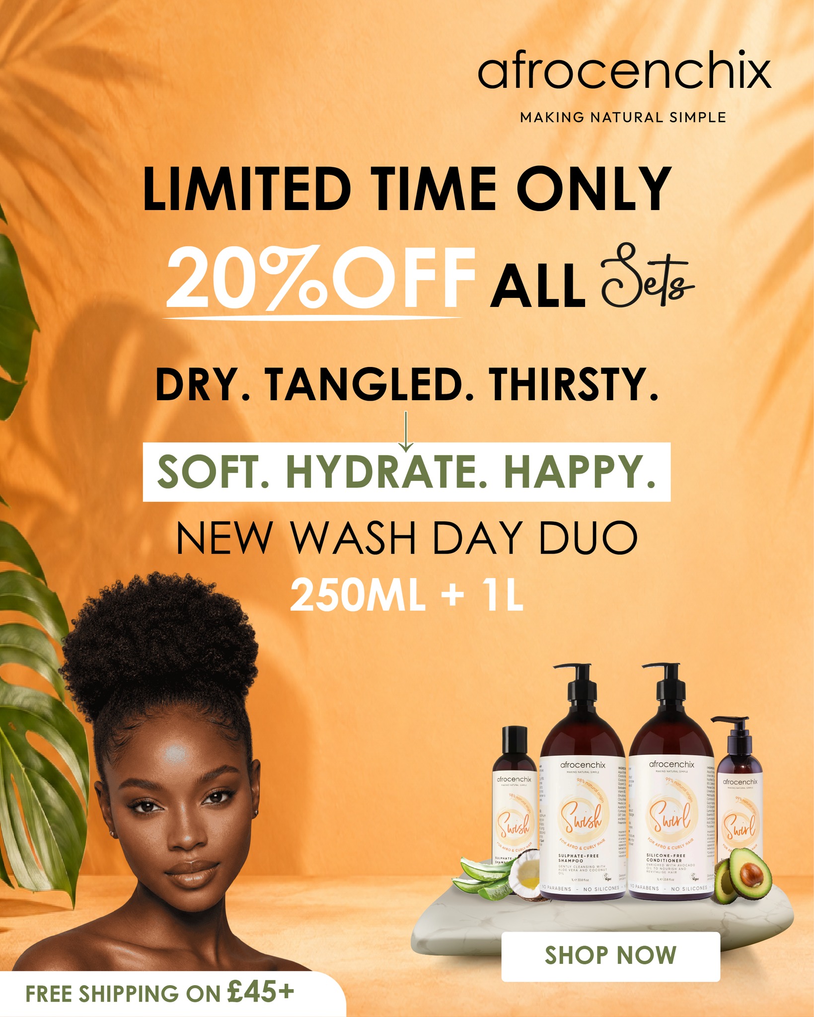 Afrocenchix Facebook ad: Dry, tangled or thirsty hair?