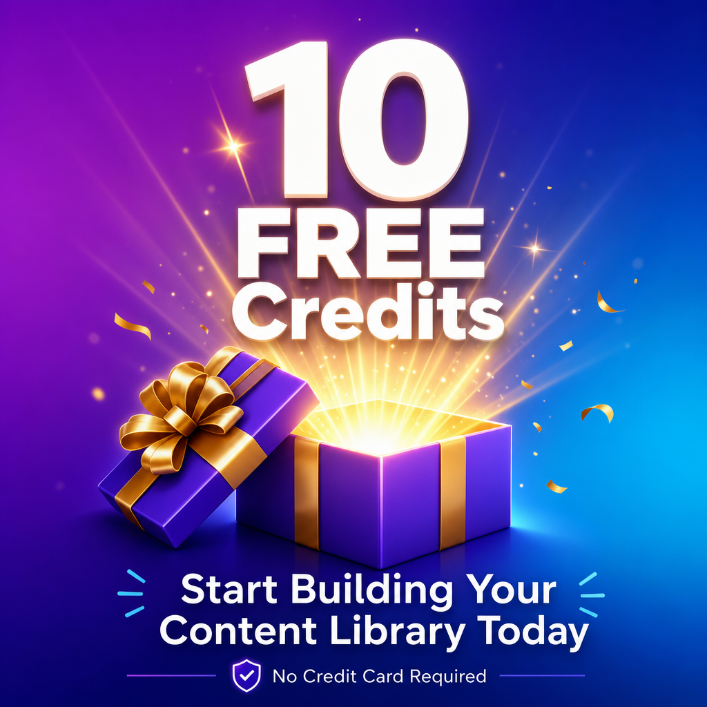 PLR.me Facebook ad: 10 Free Credits, No Strings Attached