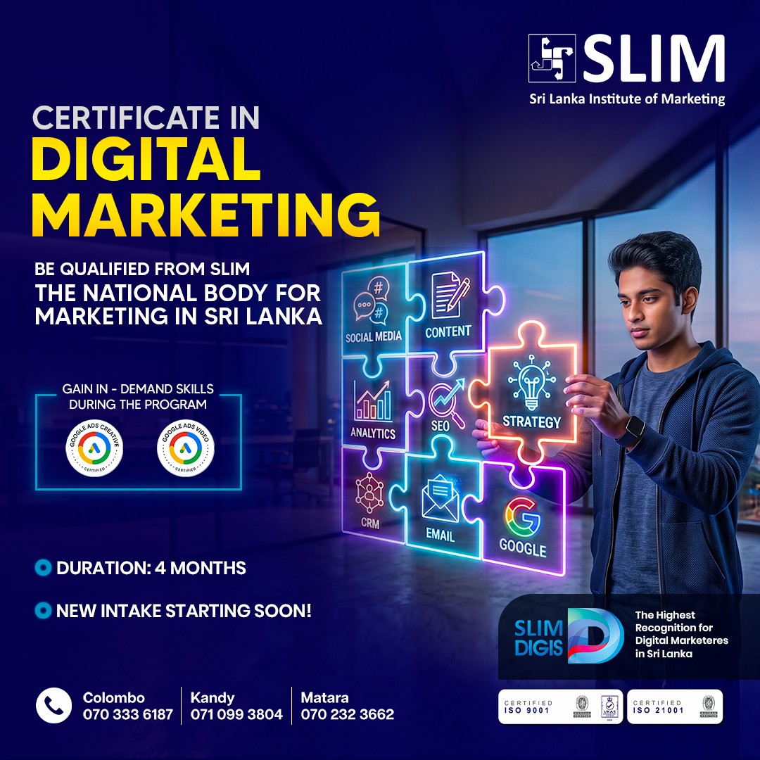 Sri Lanka Institute of Marketing (SLIM) Facebook ad: Build Your Path to a Smarter Digital Future…