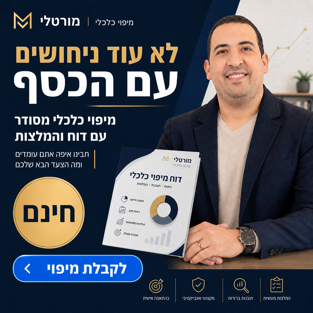 Mortly - ייעוץ משכנתא אחר Facebook ad: לא עוד ניחושים עם הכסף