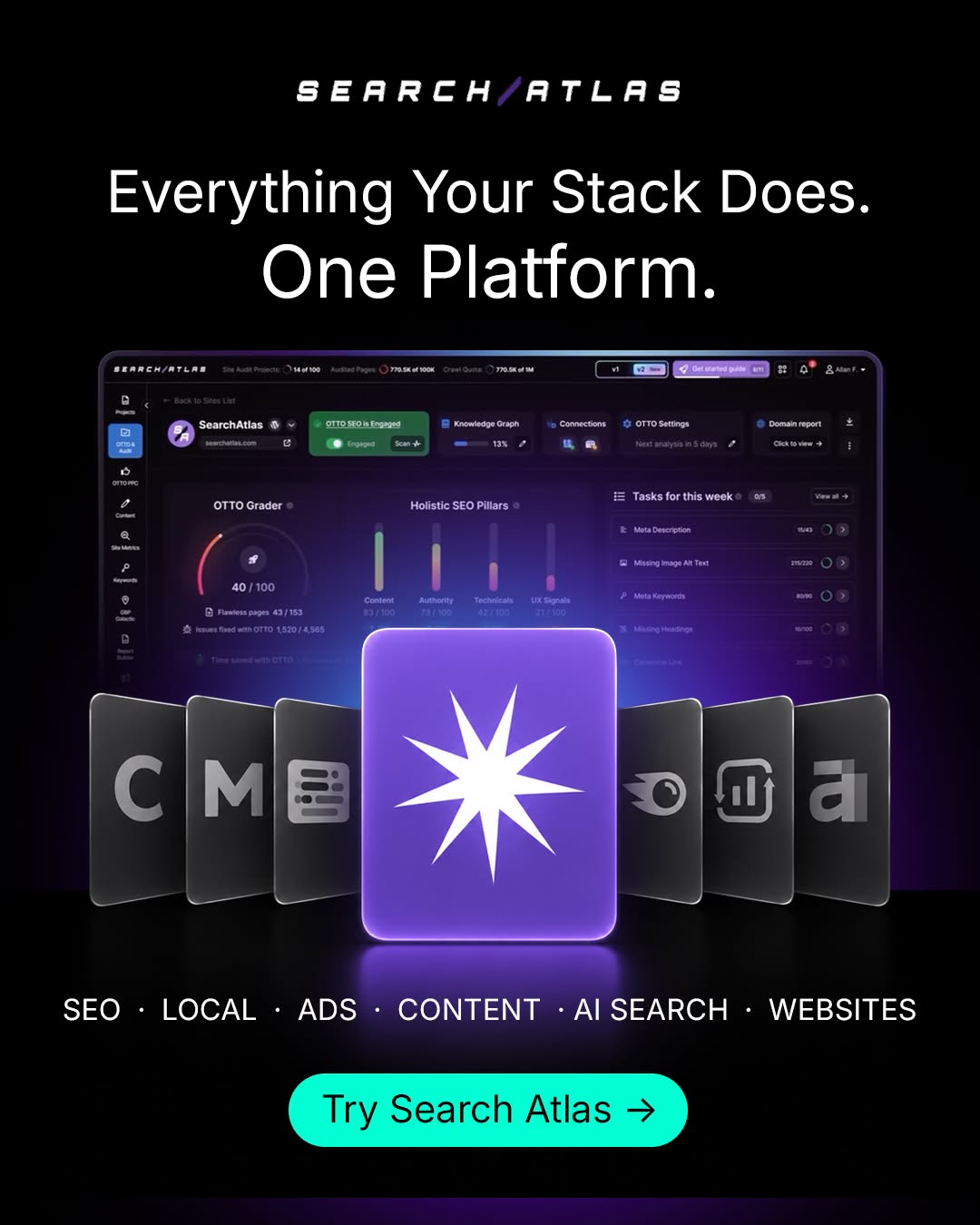 Search Atlas Facebook ad