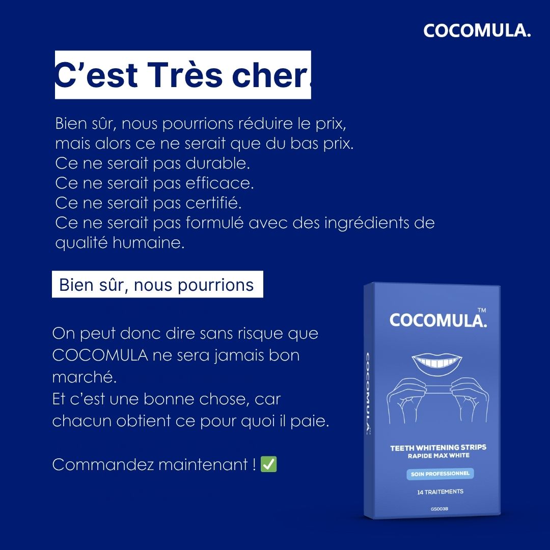 Cocomula Facebook ad: Blancheur pro à domicile