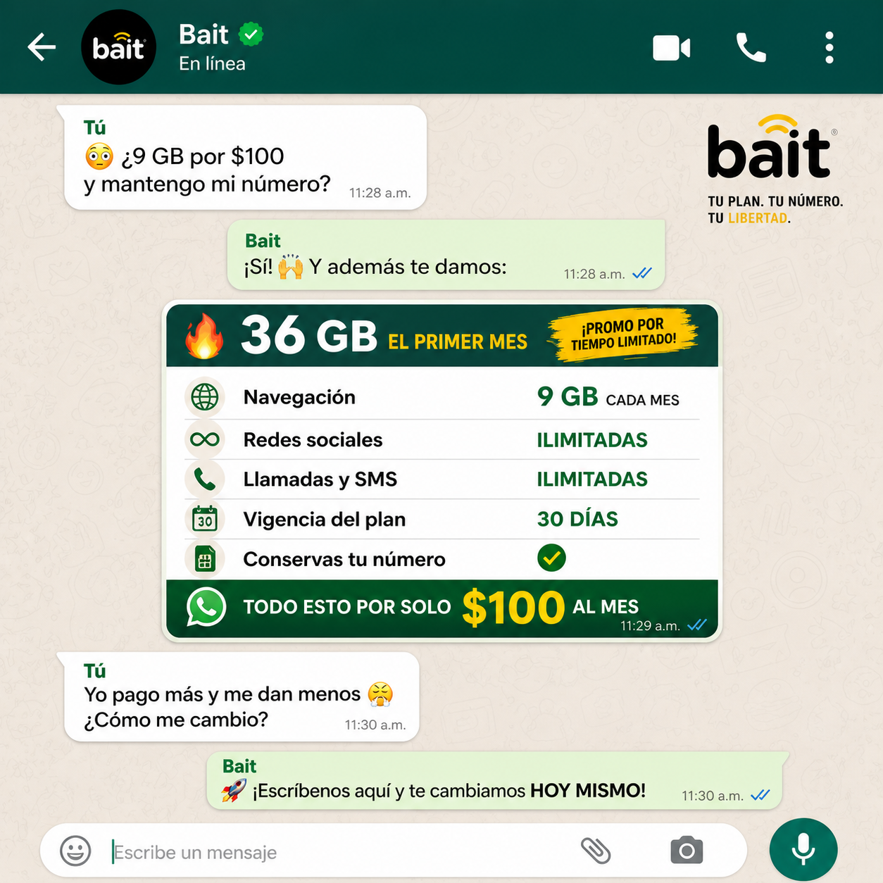 Portabilidad Prepago Facebook ad: Así me enteré de Bait