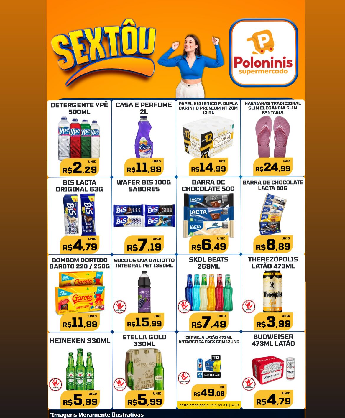 Supermercado Poloninis Facebook ad: Aqui no Poloninis, a economia vem junto com…
