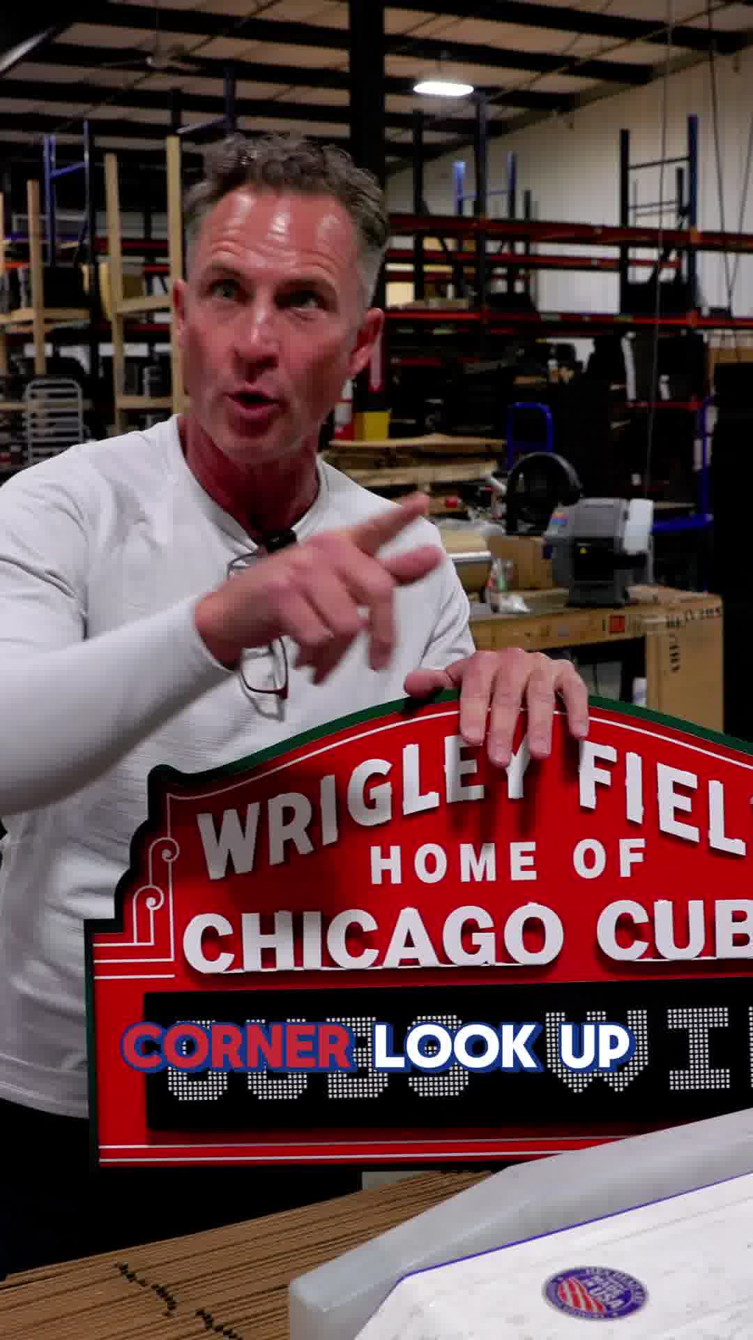 Hex Head Art Facebook ad: From Wrigley to Your Wall-The Iconic Cubs Marquee in 3D!