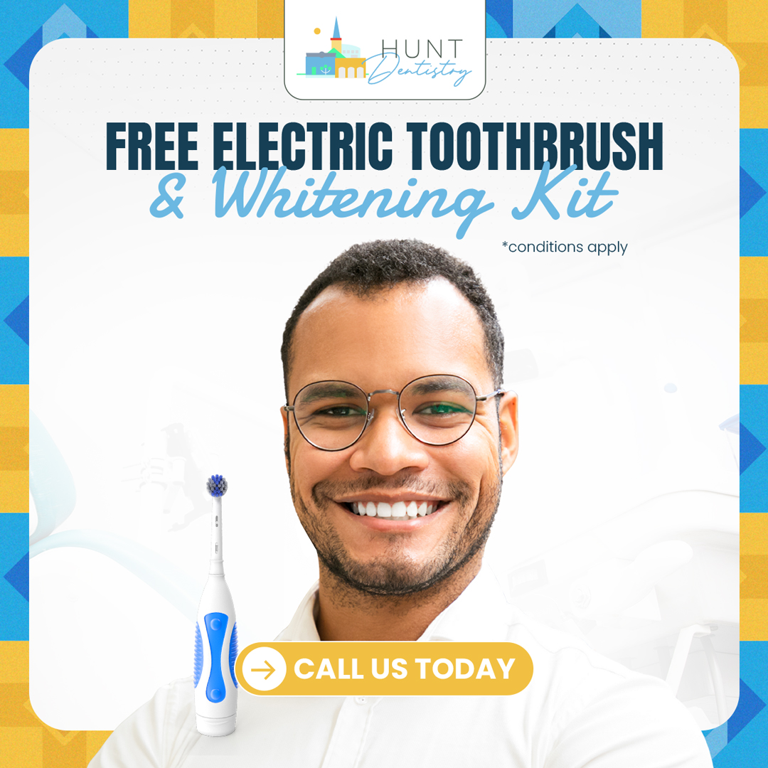 Hunt Dentistry Facebook ad: We’re Offering a FREE Electric Toothbrush & Whitening Kit