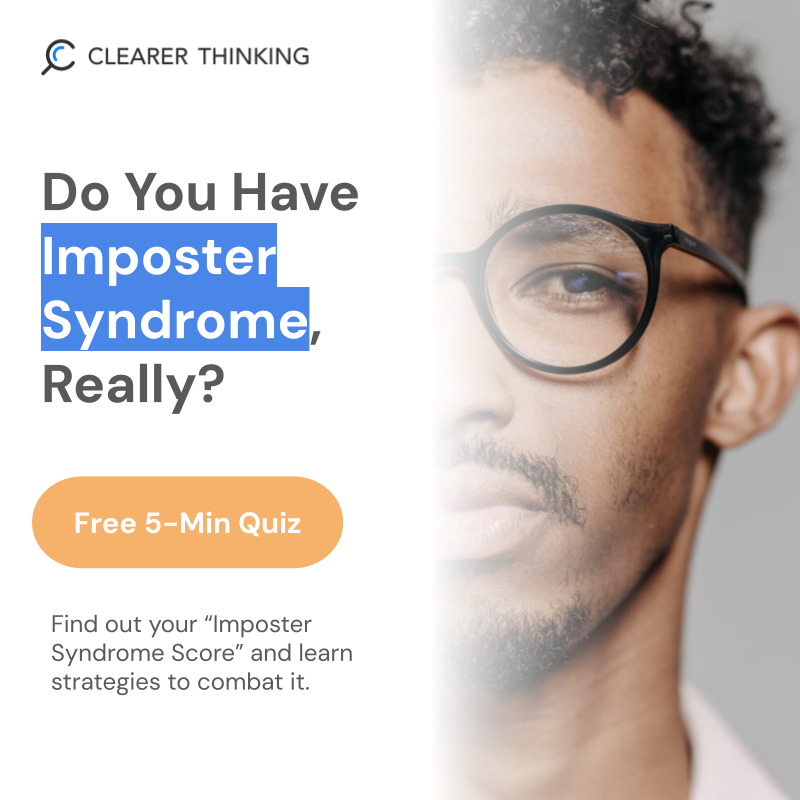ClearerThinking.org Facebook ad: A Free Quiz for Self-Doubt