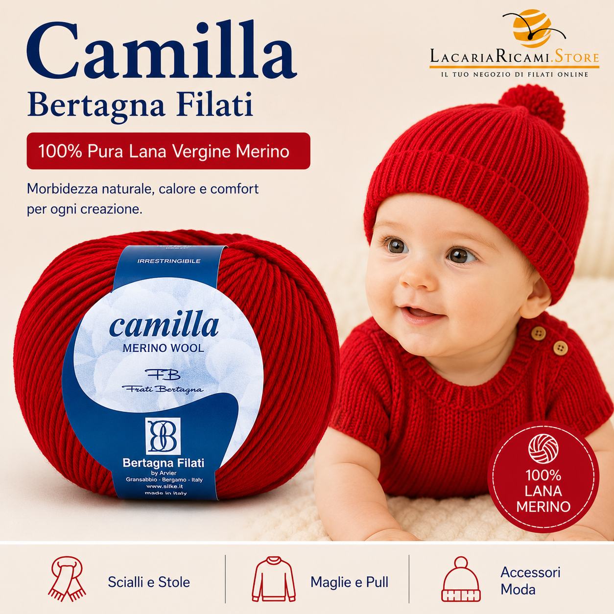 LacariaRicami.Store Facebook ad: Morbidezza e colore per le creazioni dei più…