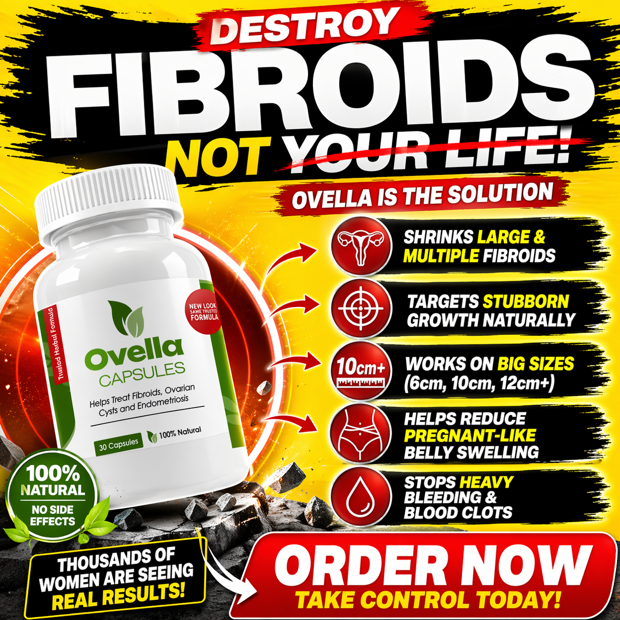 Final Solution AKA LAST Bustop Facebook ad: Shrink Fibroids Fast With Ovella