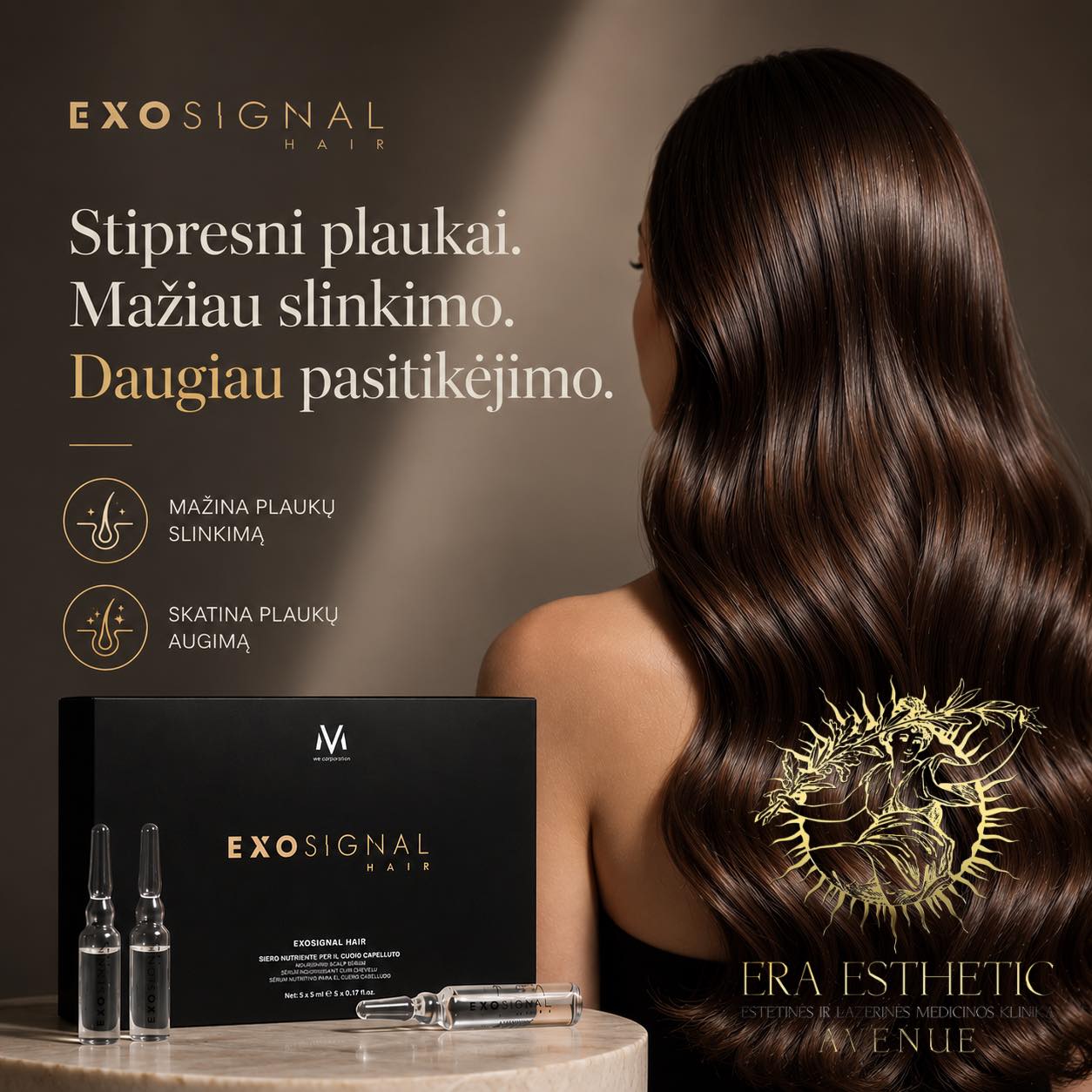 Era Esthetic - Lazerinės Dermatologijos Klinika Facebook ad: Egzosomos nuo plaukų slinkimo - ExoSignal | ERA ESTHETIC