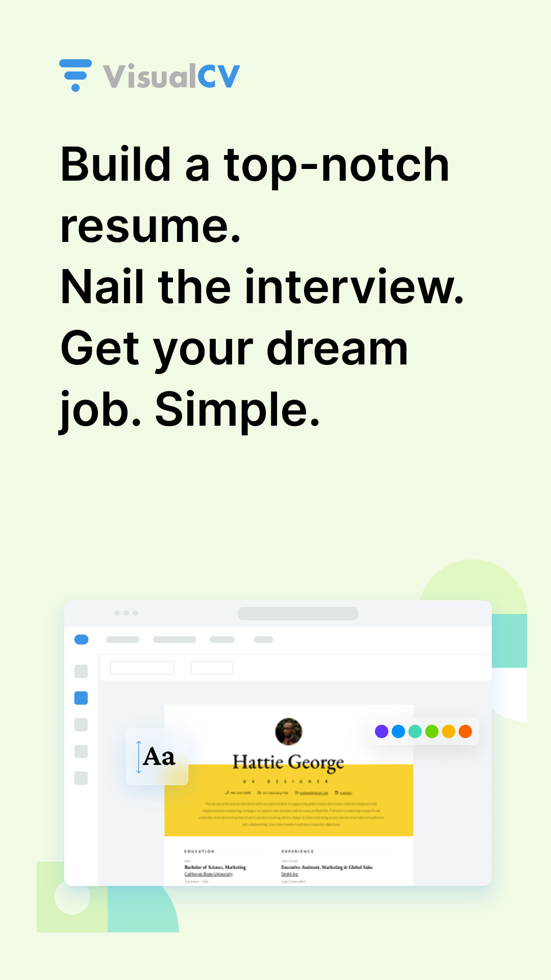 VisualCV Facebook ad