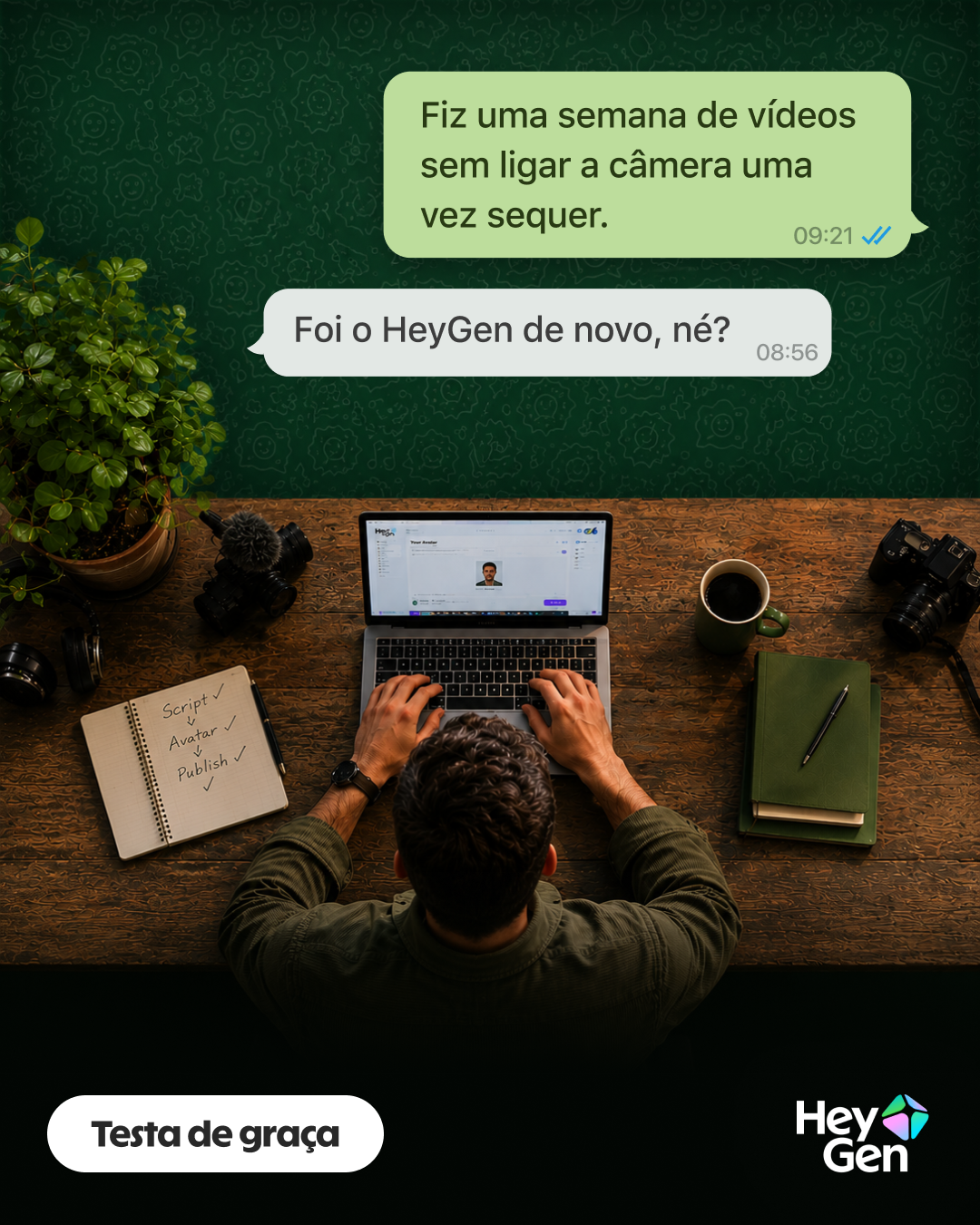 HeyGen Facebook ad: Gerador de vídeos HeyGen
