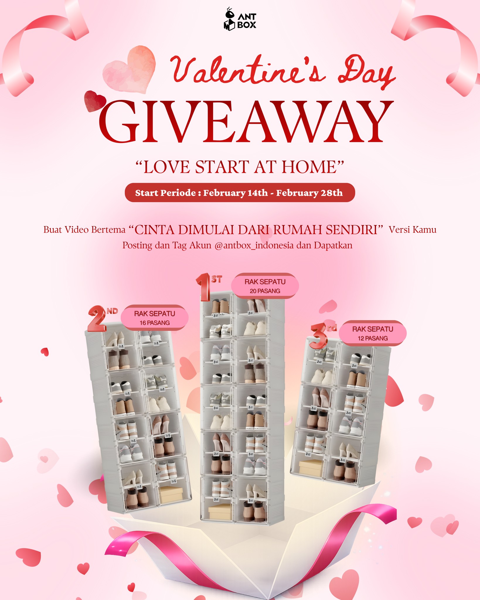 Ant Box Indonesia Facebook ad: VALENTINE’S DAY GIVEAWAY, LOVE STARTS AT HOME