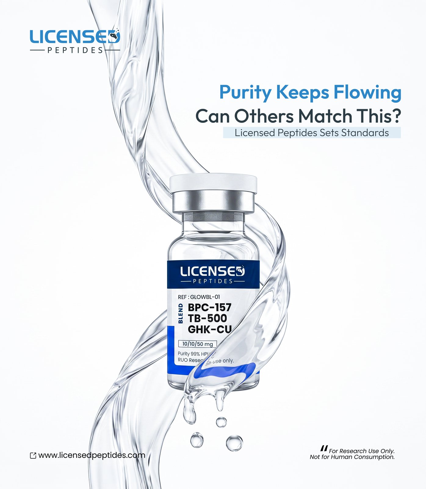 LicensedPeptides Facebook ad: EVERY PEPTIDE DISCOUNTED, SALE ENDS SOON