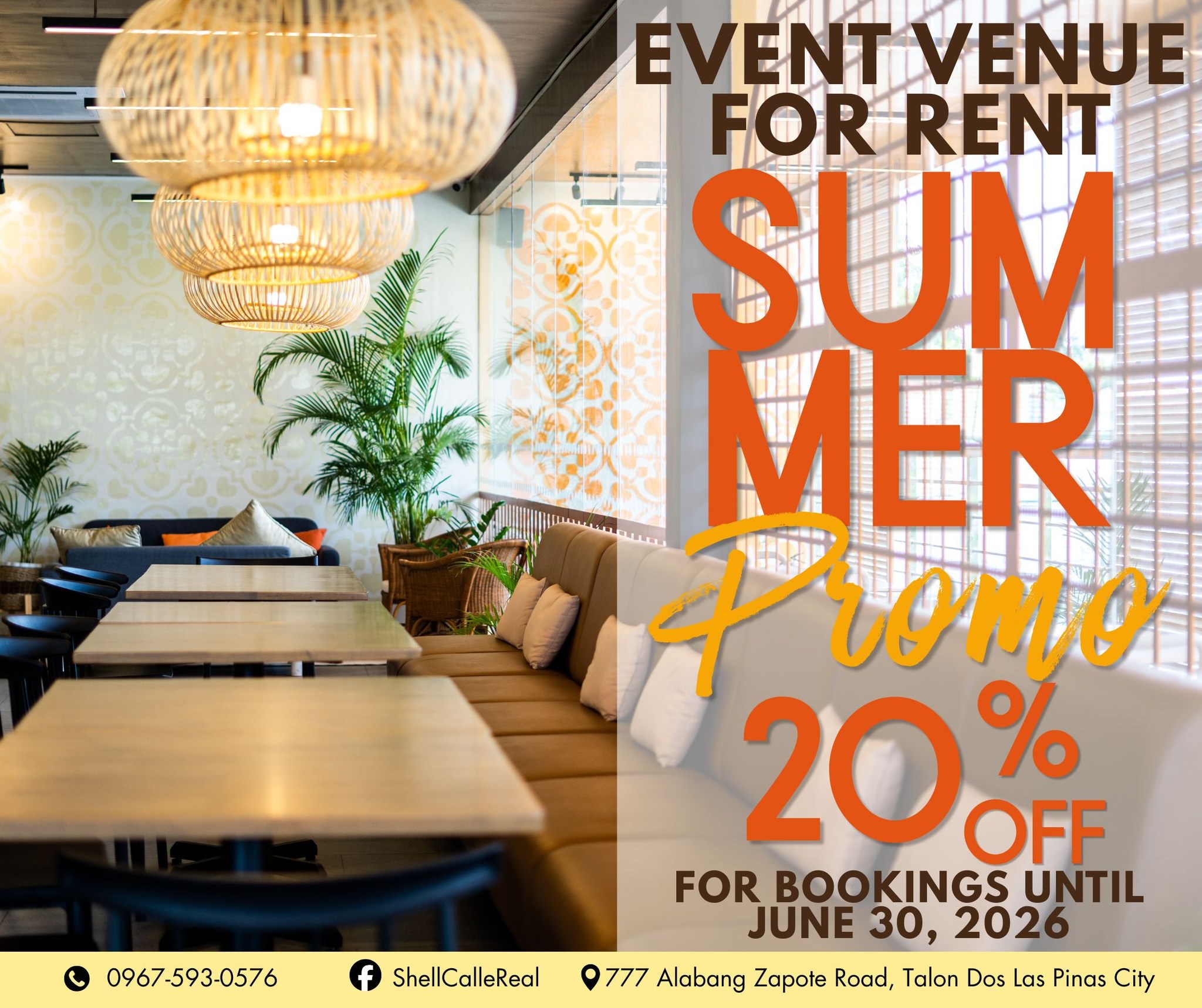 Shell Calle Real Facebook ad: EVENT SPACE FOR RENT