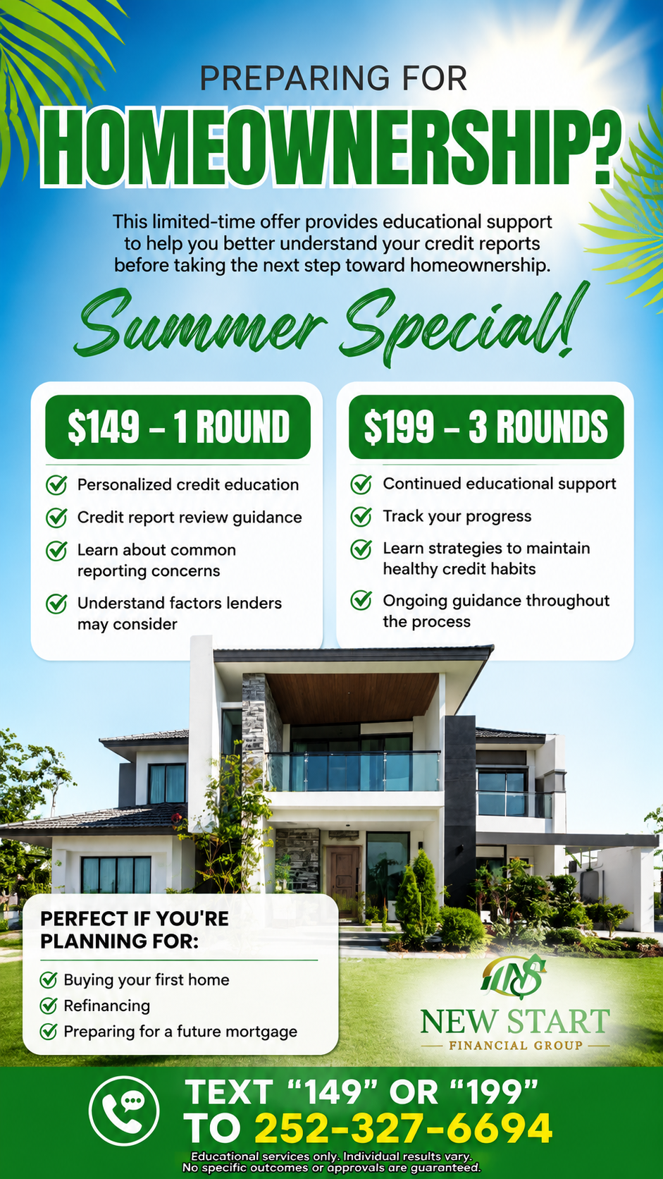 New Start Financial Group, LLC Facebook ad from Jul 4, 2026