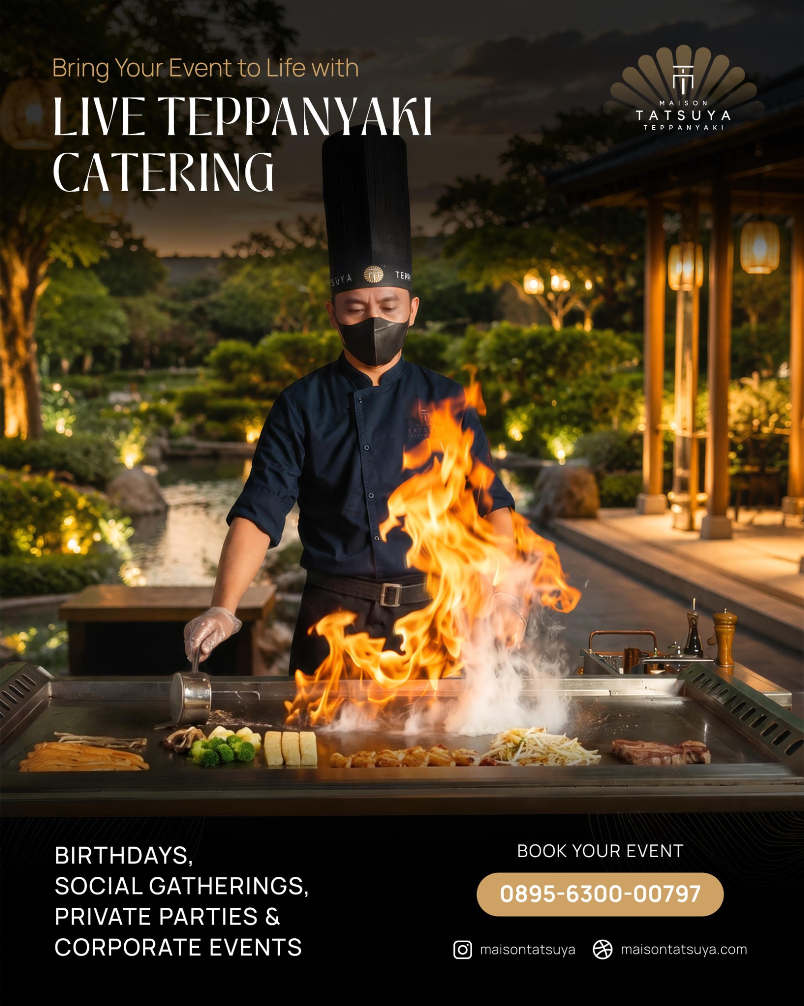 Maison Tatsuya Teppanyaki Facebook ad: IT’S MORE FUN with LIVE